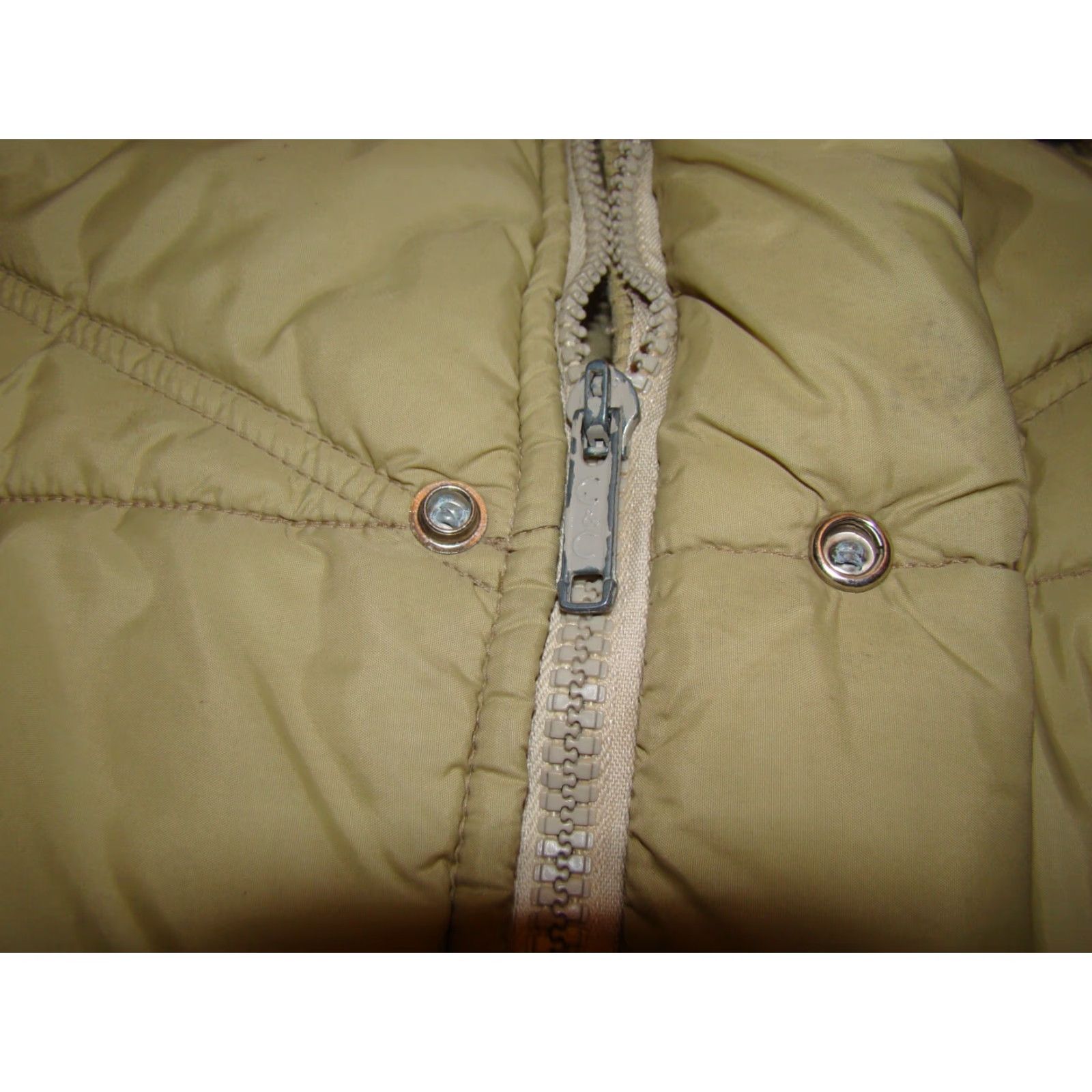 Walls VINTAGE Walls Blizzard Pruf Men Puffer Coat Jacket Beige Large Nylon Faux Fur Collar Snap Zip 2-way Pockets Mens Size US L / EU 52-54 / 3 - 6 Thumbnail