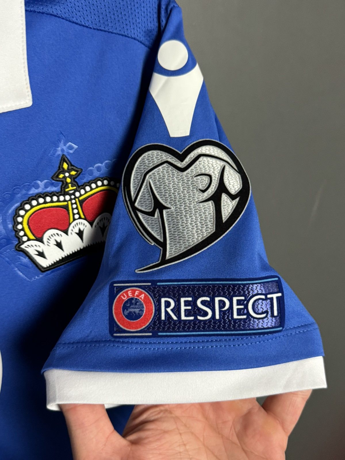 Macron Liechtenstein 18/19 Home Match Worn Football Jersey T-Shirt Size US M / EU 48-50 / 2 - 6 Thumbnail