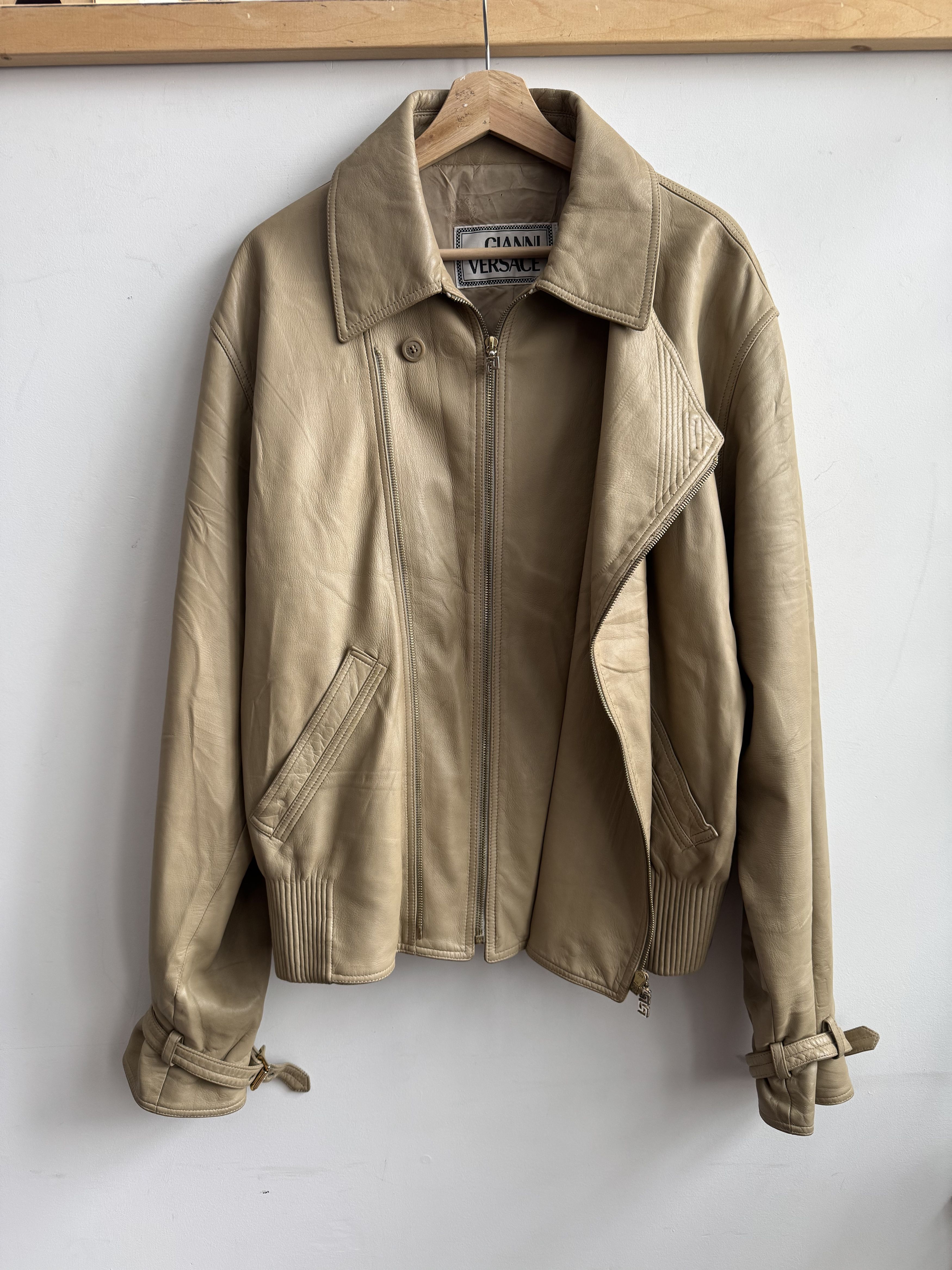 Versace 80/90s Ganni Versace Leather Jacket Size L Size US L / EU 52-54 / 3 - 1 Thumbnail