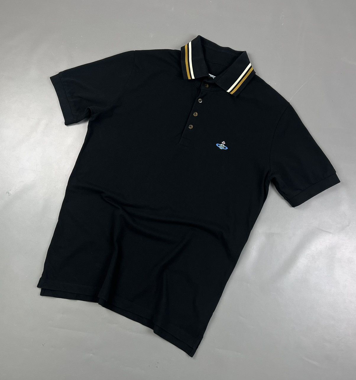 Vintage Vivienne Westwood Orb Saturn Logo Polo Shirt Size L