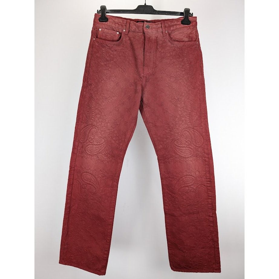 Amiri o1rshd1 Bandana Jacquard Pant in Sun Dried Tomato Size US 32 / EU 48 - 2 Thumbnail
