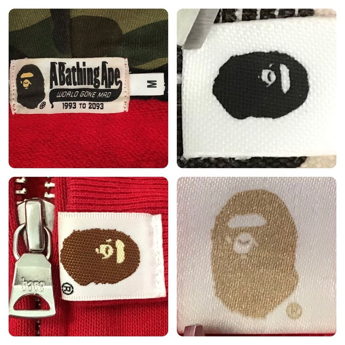 Bape A Bathing Ape Double Shark Full Zip Hoodie Red Size M Size US M / EU 48-50 / 2 - 8 Thumbnail