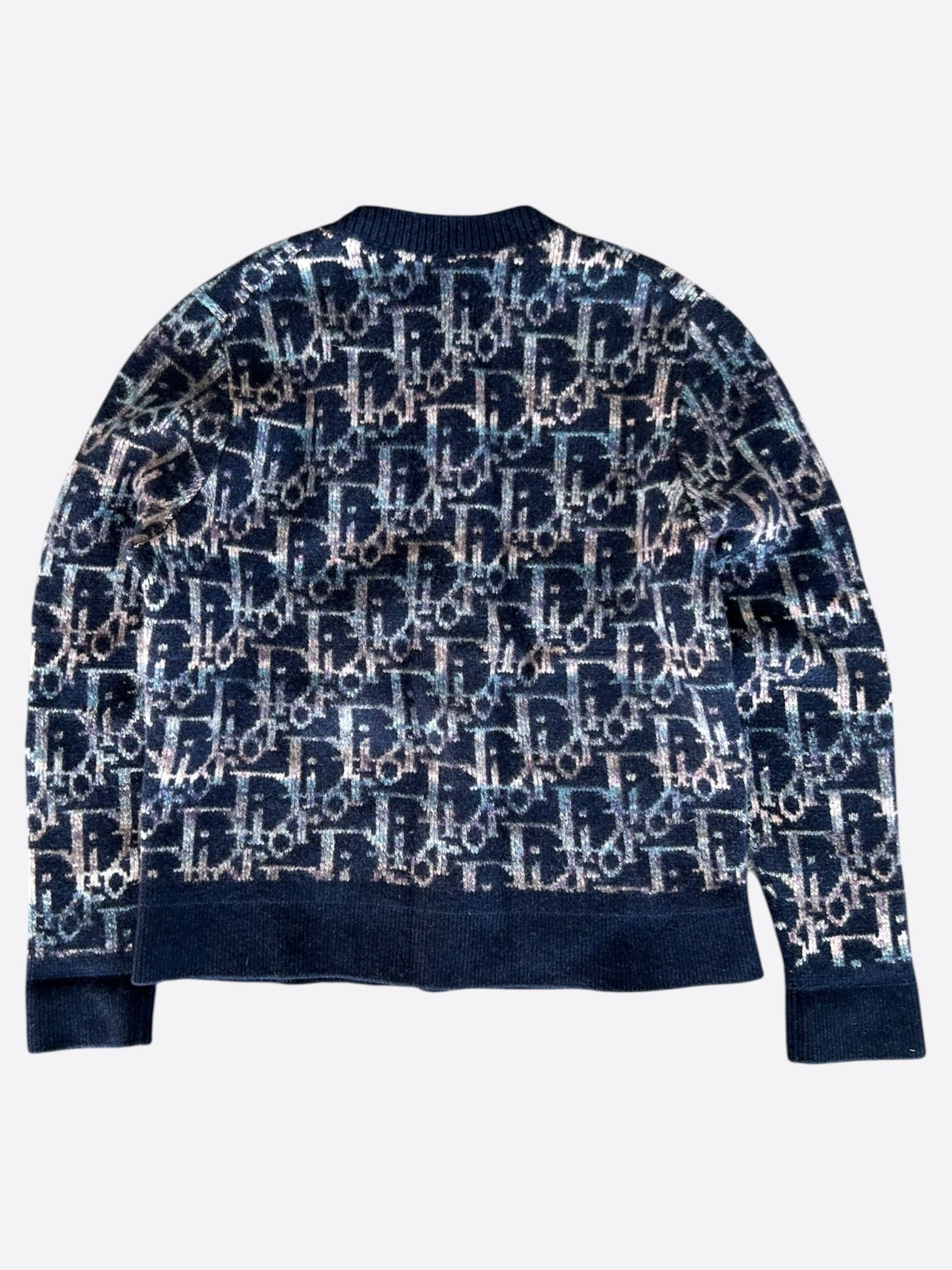 Dior Dior Navy Oblique Wool Sweater Size US XL / EU 56 / 4 - 2 Thumbnail