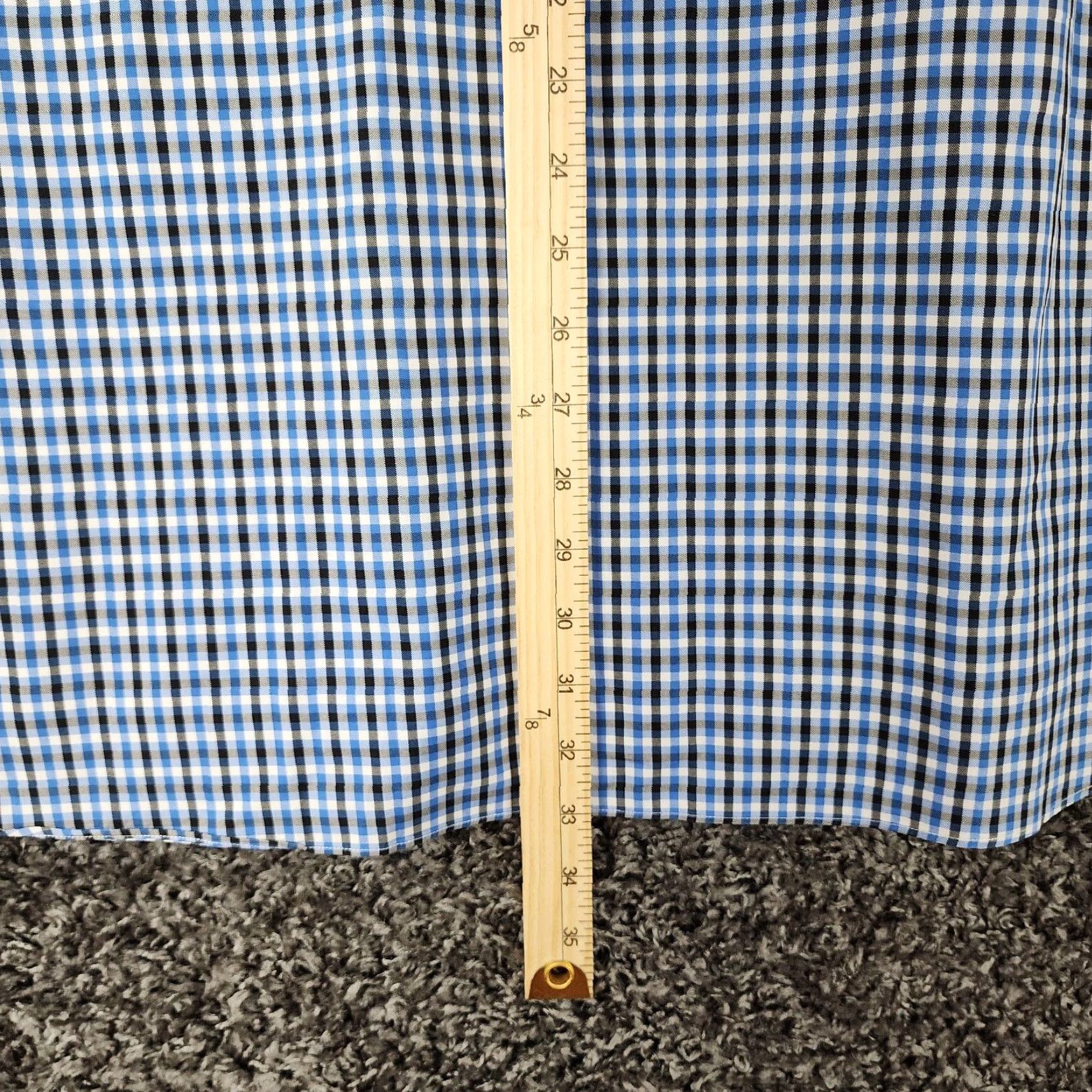 David Donahue VINTAGE David Donahue Mens Long Sleeve Dress Shirt 2XL Blue Plaid Cotton Men Size 48R - 7 Thumbnail
