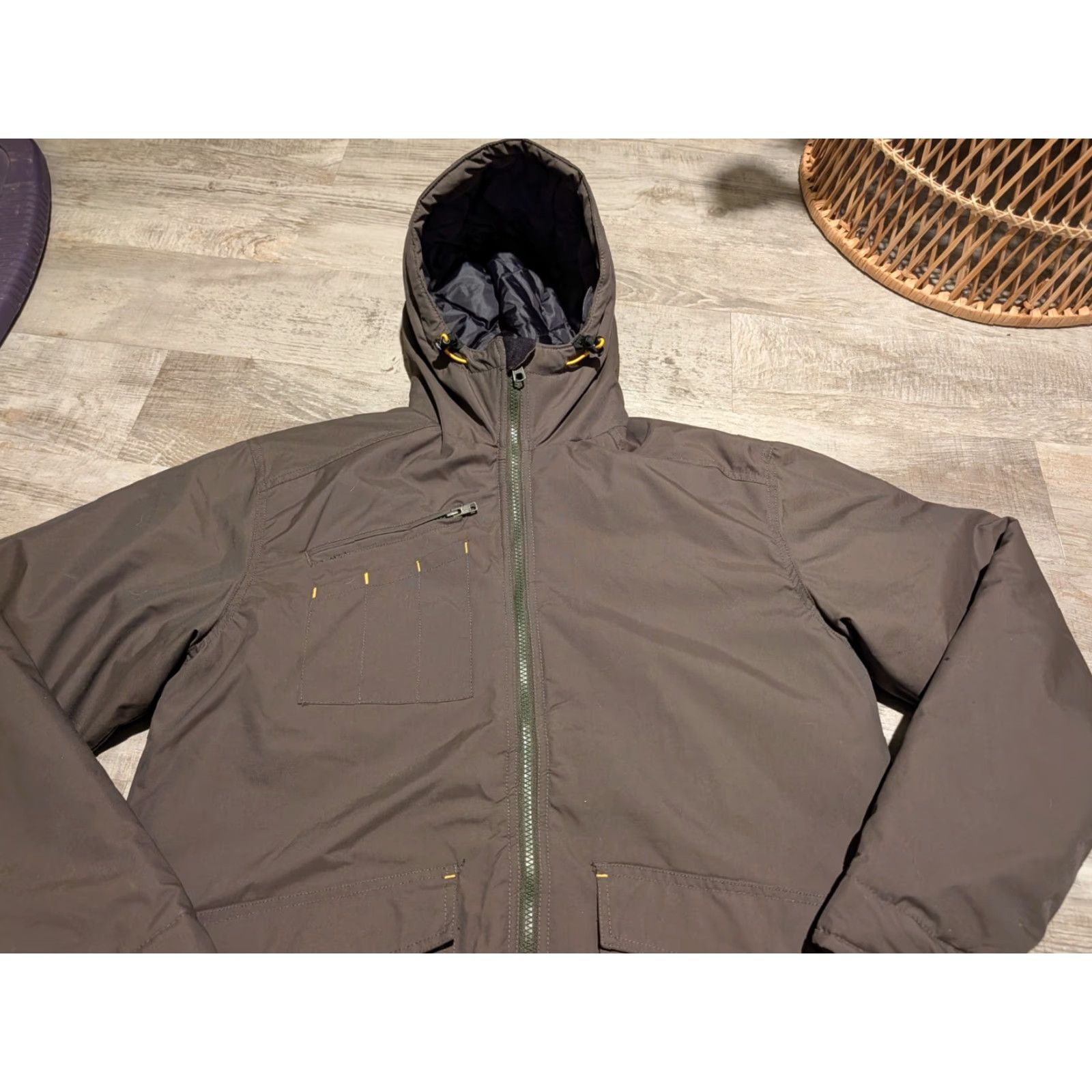 Vintage Hard Land Jacket Mens Tactical Series Outdoor Insulated Mid-Length Zip Hooded Pockets Waterproof Green Size M Military Coat Size US M / EU 48-50 / 2 - 2 Thumbnail