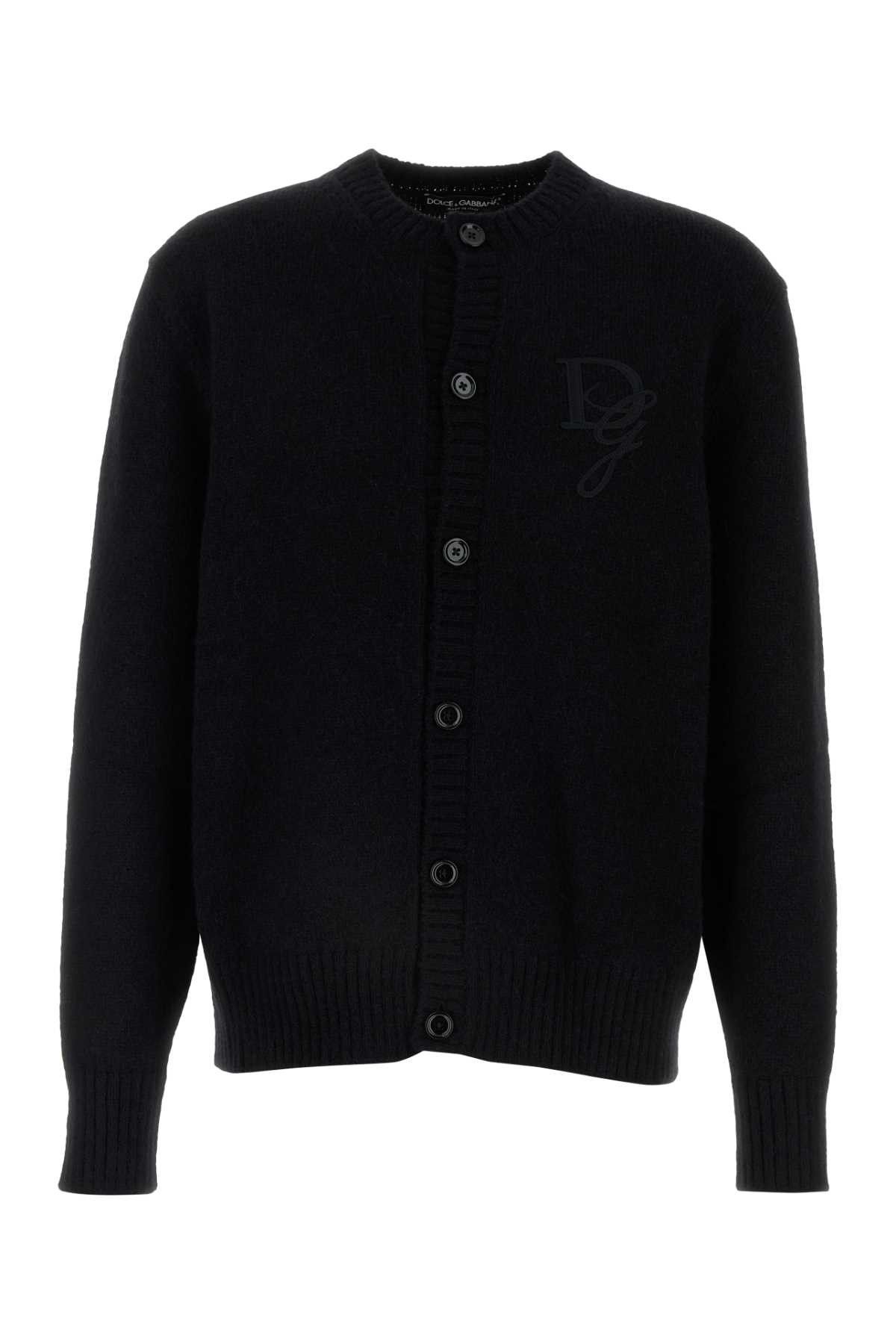 Dolce & Gabbana Black Nylon Blend Cardigan Size US XL / EU 56 / 4 - 1 Thumbnail