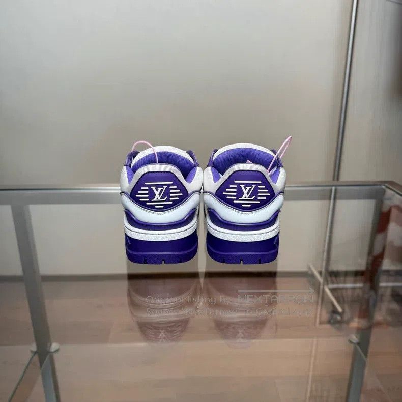 Louis Vuitton Louis Vuitton Trainer Maxi White Purple Fat Ding shoes Size US 7 / IT 37 - 4 Thumbnail