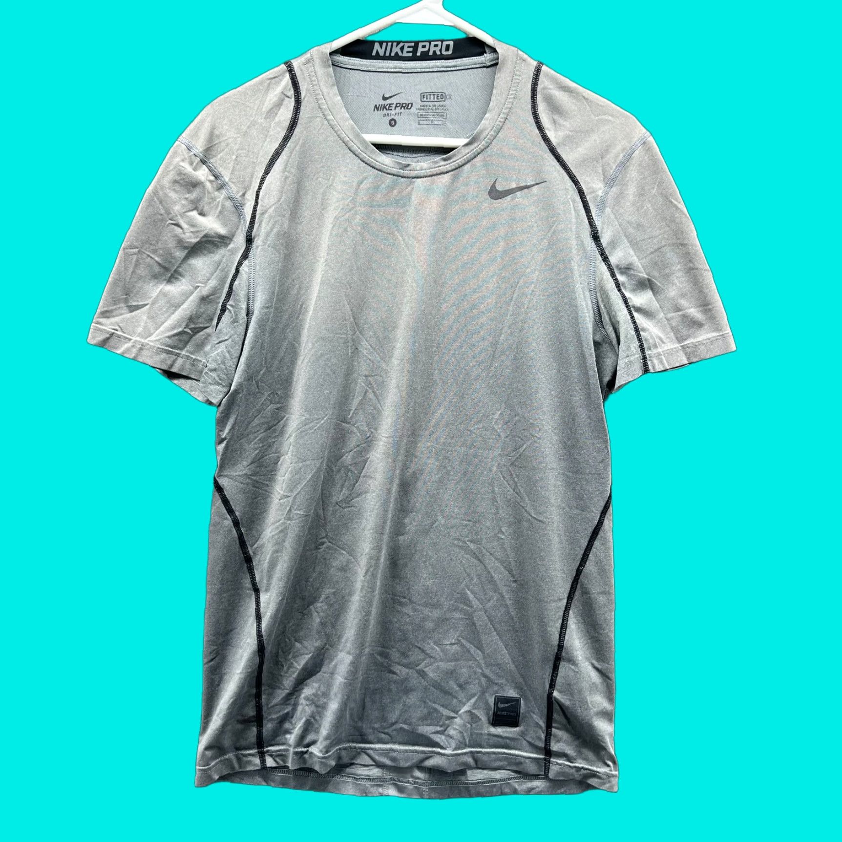 Nike Nike Pro Shirt Mens Small Gray Dri-Fit Compression Fitted Tee Size US S / EU 44-46 / 1 - 1 Thumbnail