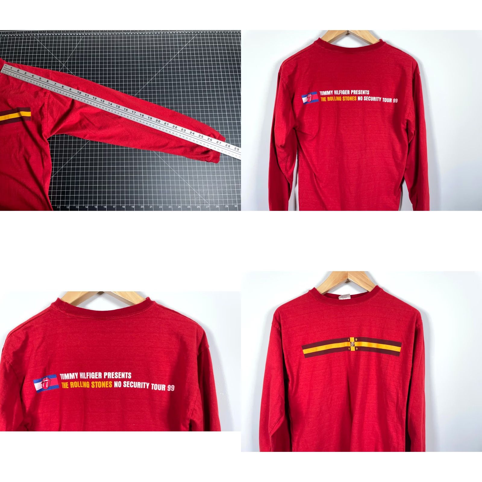 Vintage VINTAGE 1999 The Rolling Stones No Security T-Shirt Mens Medium Red Long Sleeve VTG 90s Size US M / EU 48-50 / 2 - 8 Thumbnail