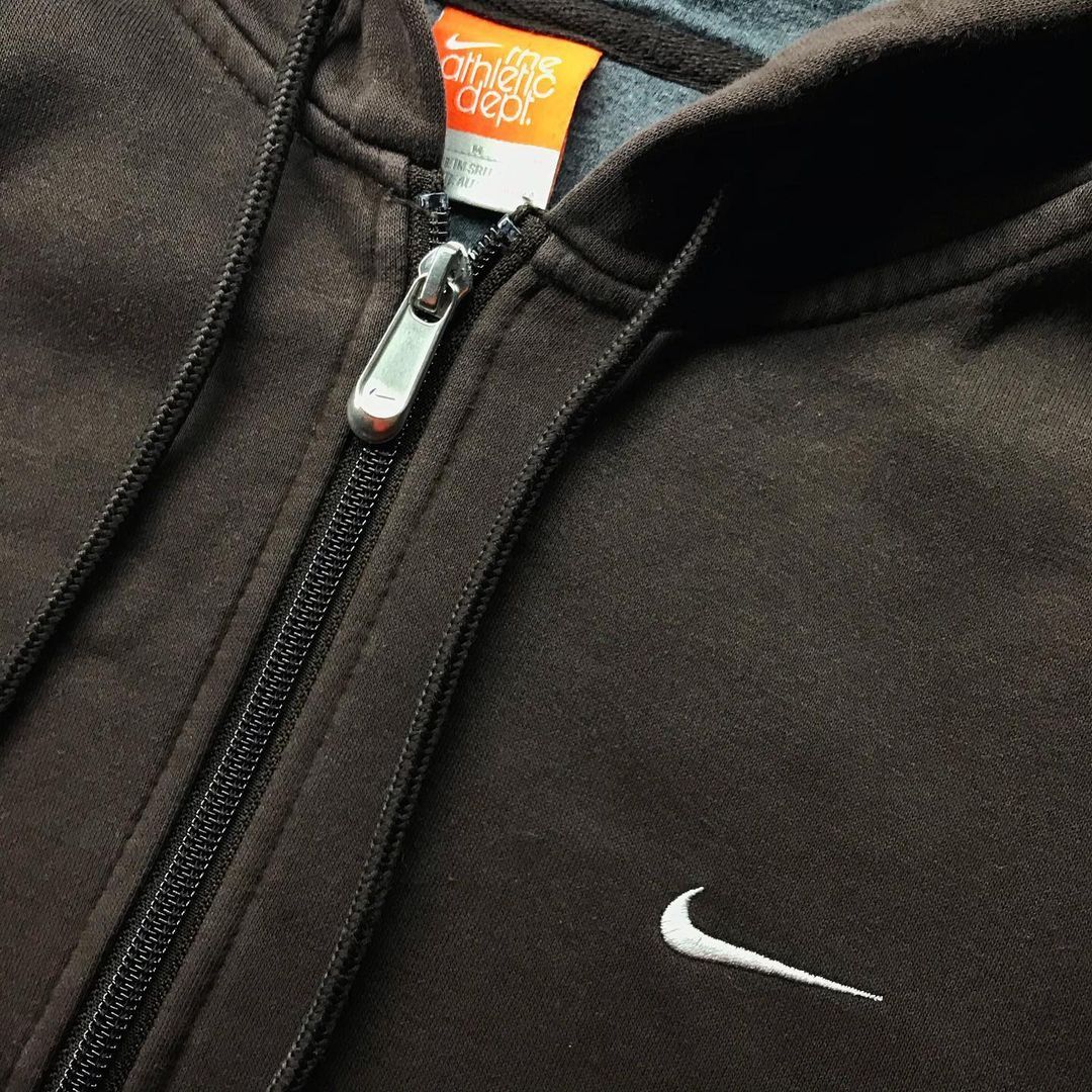 Nike × Vintage Nike Brown Rare Vintage Zip Hoodie Size US M / EU 48-50 / 2 - 3 Thumbnail