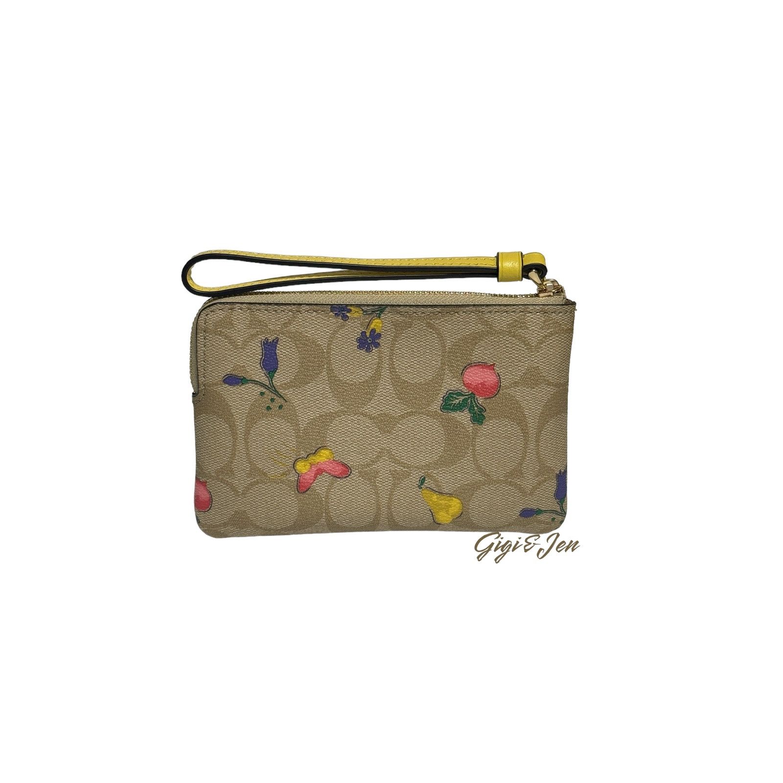 Coach Coach Corner Zip Wristlet Signature Canvas W/ Dreamy Veggie Size ONE SIZE - 2 Thumbnail