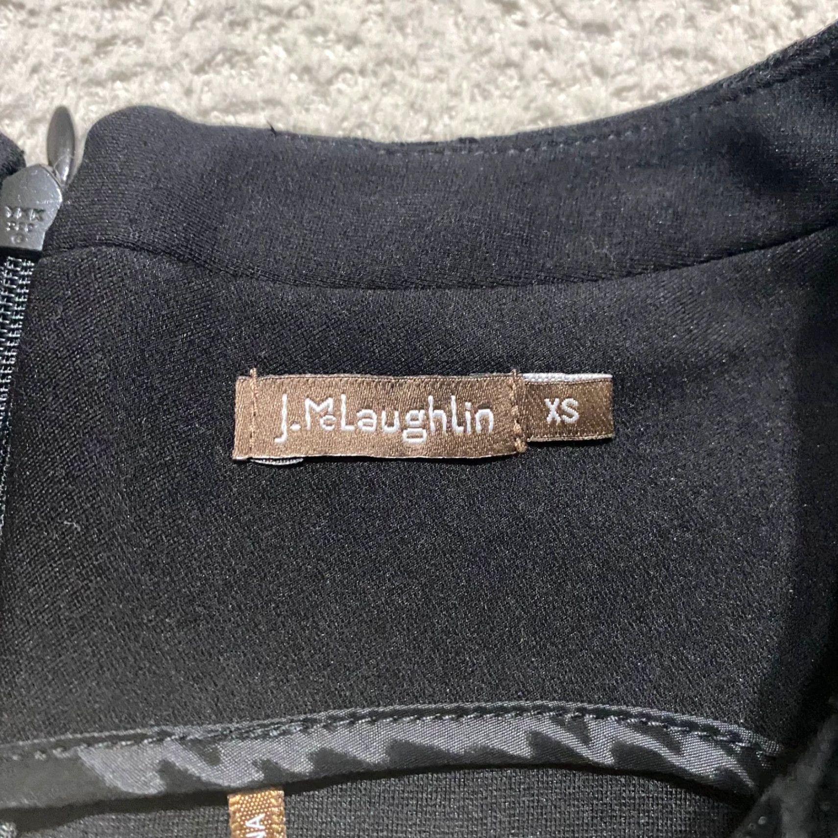 J.McLaughlin J. McLaughlin Womens XS Dress Geometric Black Velvet Burnout Sheath Sleeveless Size XS / US 0-2 / IT 36-38 - 3 Thumbnail