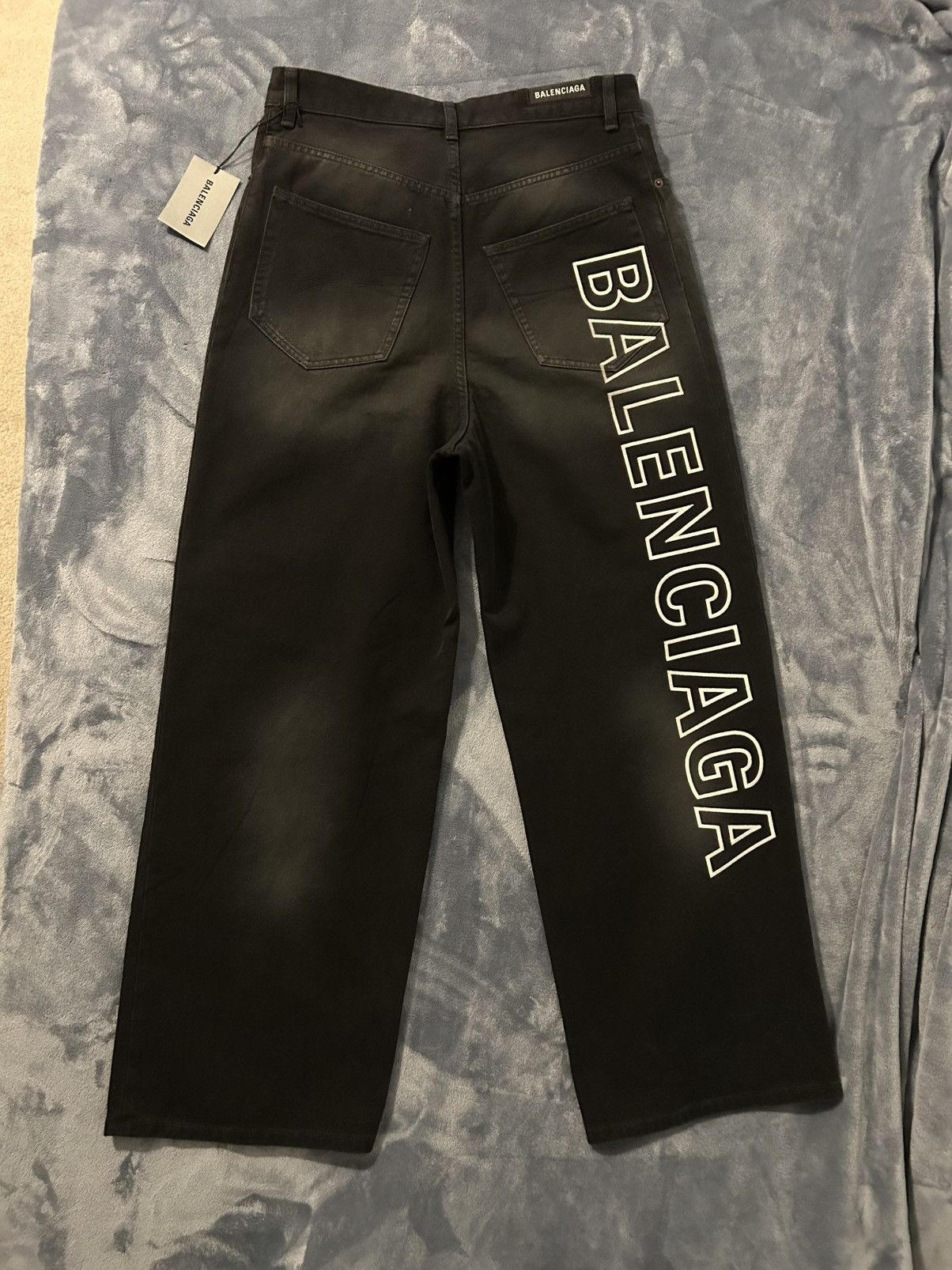 Balenciaga Balenciaga Embroidered Logo Denim Size US 31 - 4 Thumbnail