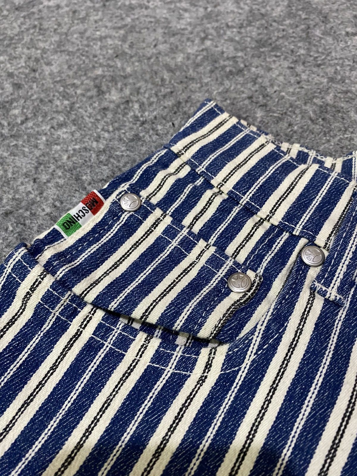Moschino Vintage Moschino Italy Stripe Flare Jeans Size 23" - 5 Thumbnail
