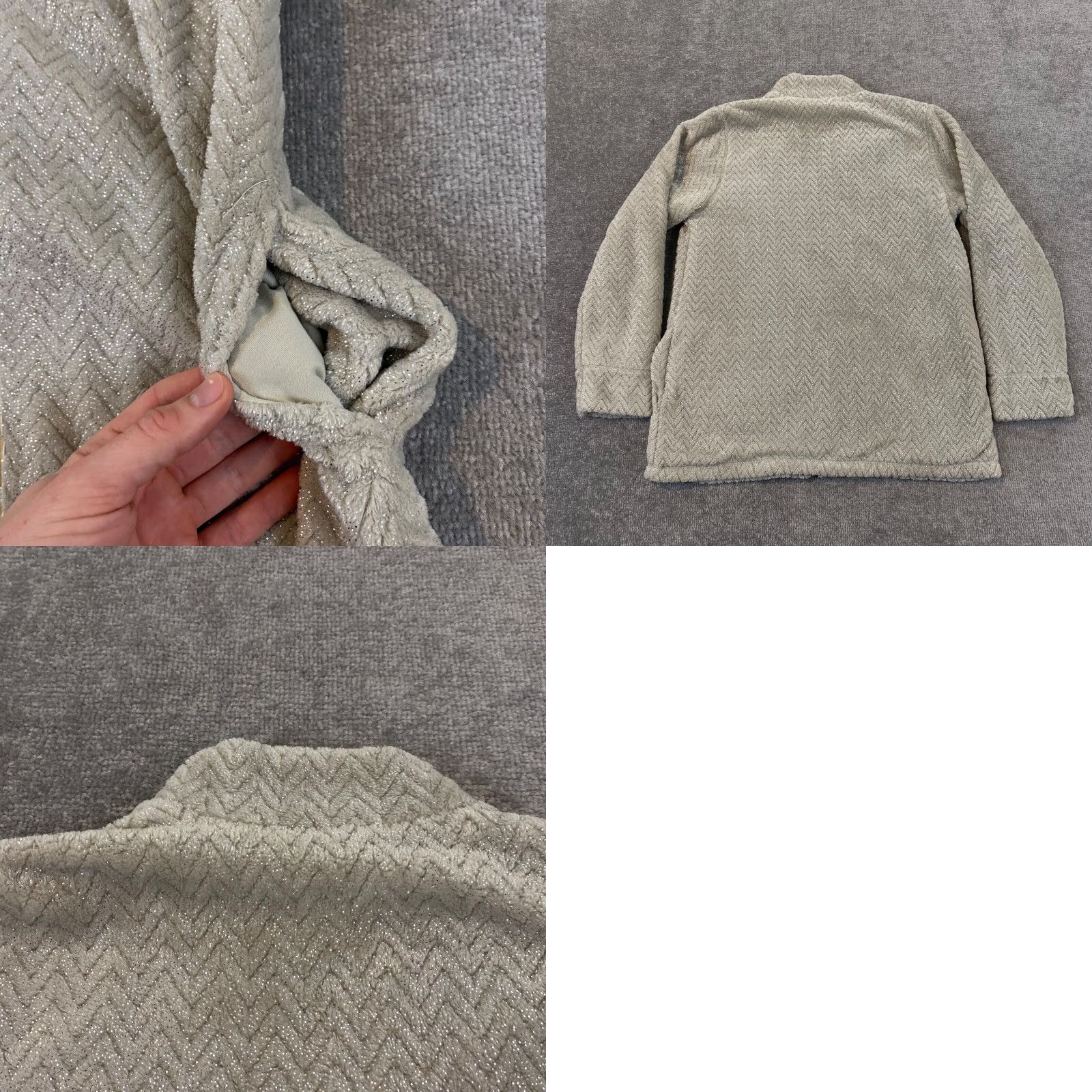 Soft Surroundings Soft Surroundings Jacket Women Small Silver Peak Faux Sherpa Fleece Zip Up 2DT55 Size S / US 4 / IT 40 - 8 Thumbnail