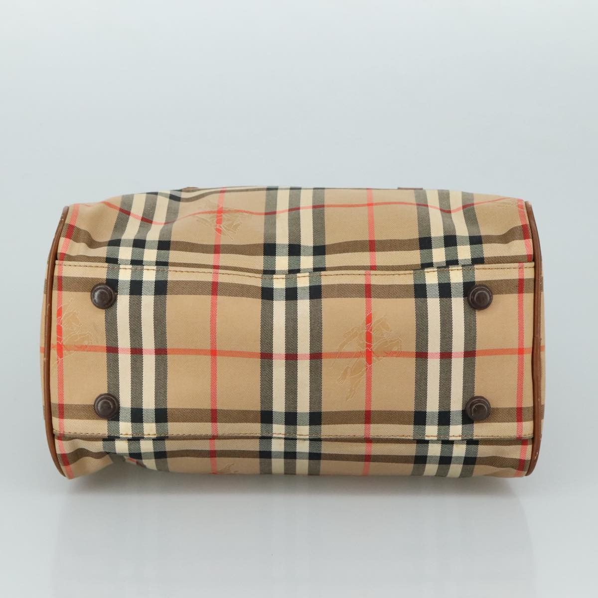 Burberry Nova Check Hand Bag Canvas Beige