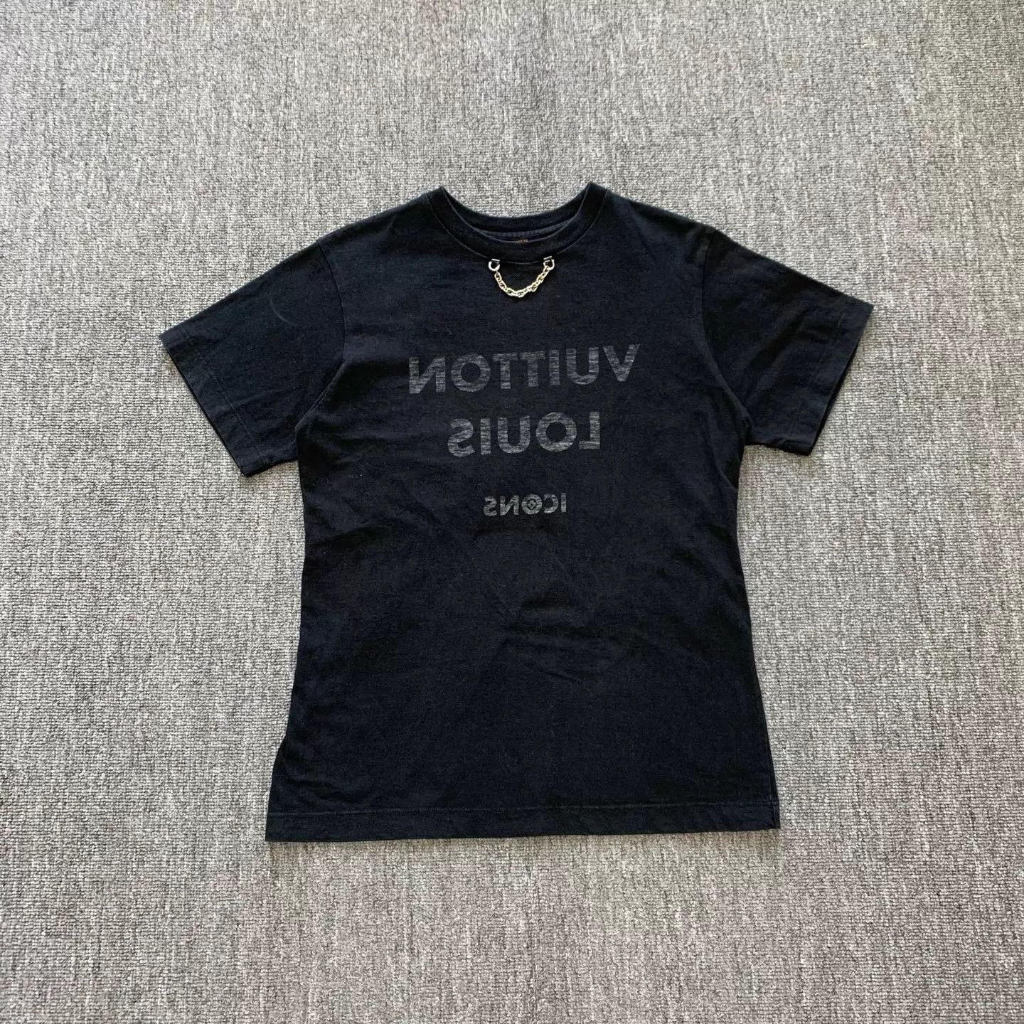Louis Vuitton LV blk Mirror Flip Slogan Tee Size S 95 New Size S / US 4 / IT 40 - 1 Thumbnail
