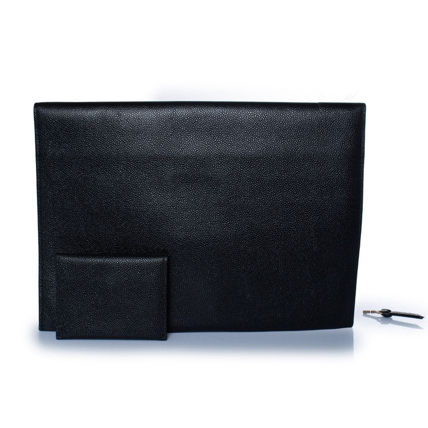 Thom Browne Thom Browne, pebbled leather clutch with wallet Size ONE SIZE - 2 Thumbnail