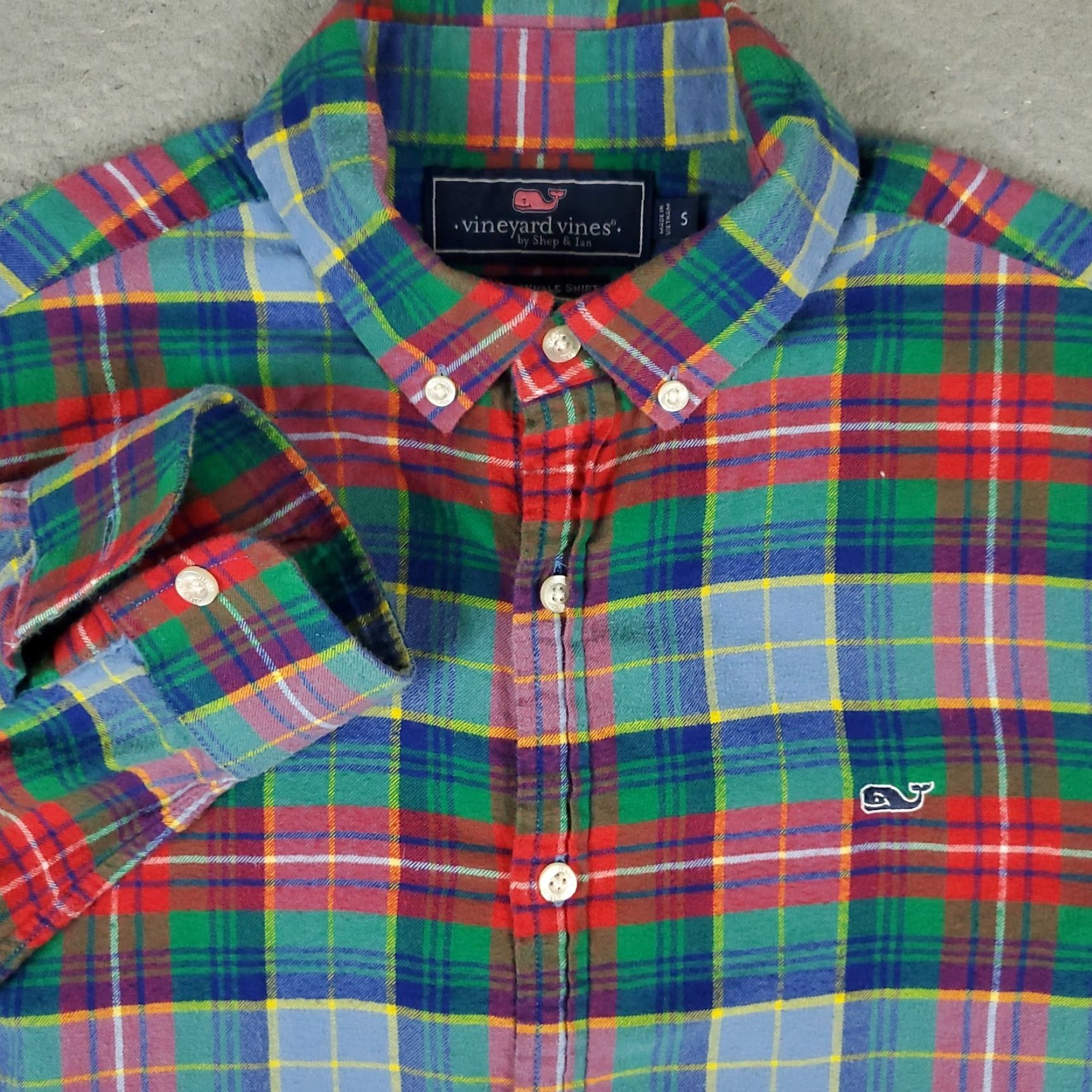 Vineyard Vines Vineyard Vines Shirt Mens Small Blue Plaid Flannel Button-Up Long Sleeve Slim Regular Cotton T-Shirt? Size US S / EU 44-46 / 1 - 2 Thumbnail