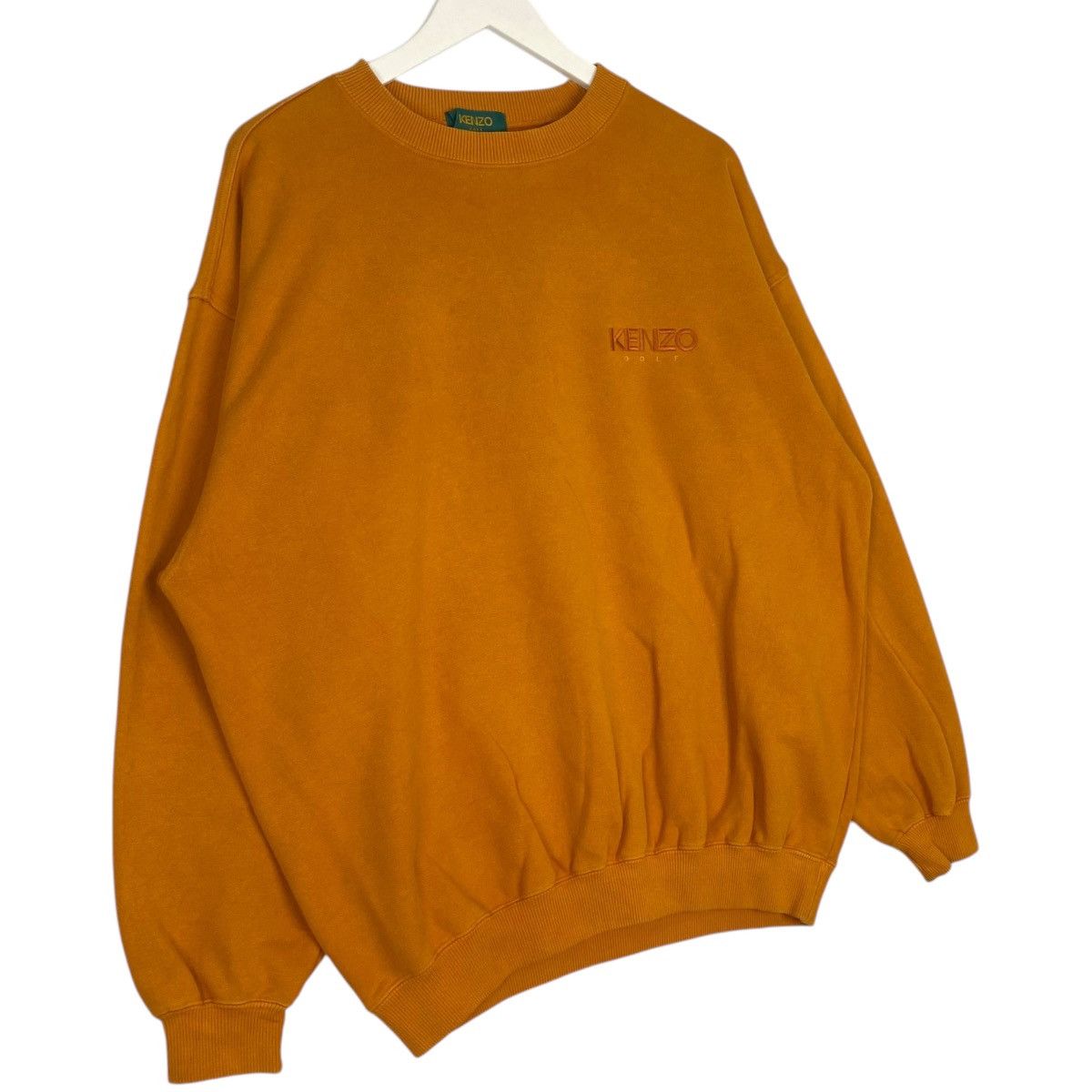Vintage Vintage 90s Kenzo Small Logo Sweatshirt Crewneck Orange Sz M Size M / US 6-8 / IT 42-44 - 3 Thumbnail