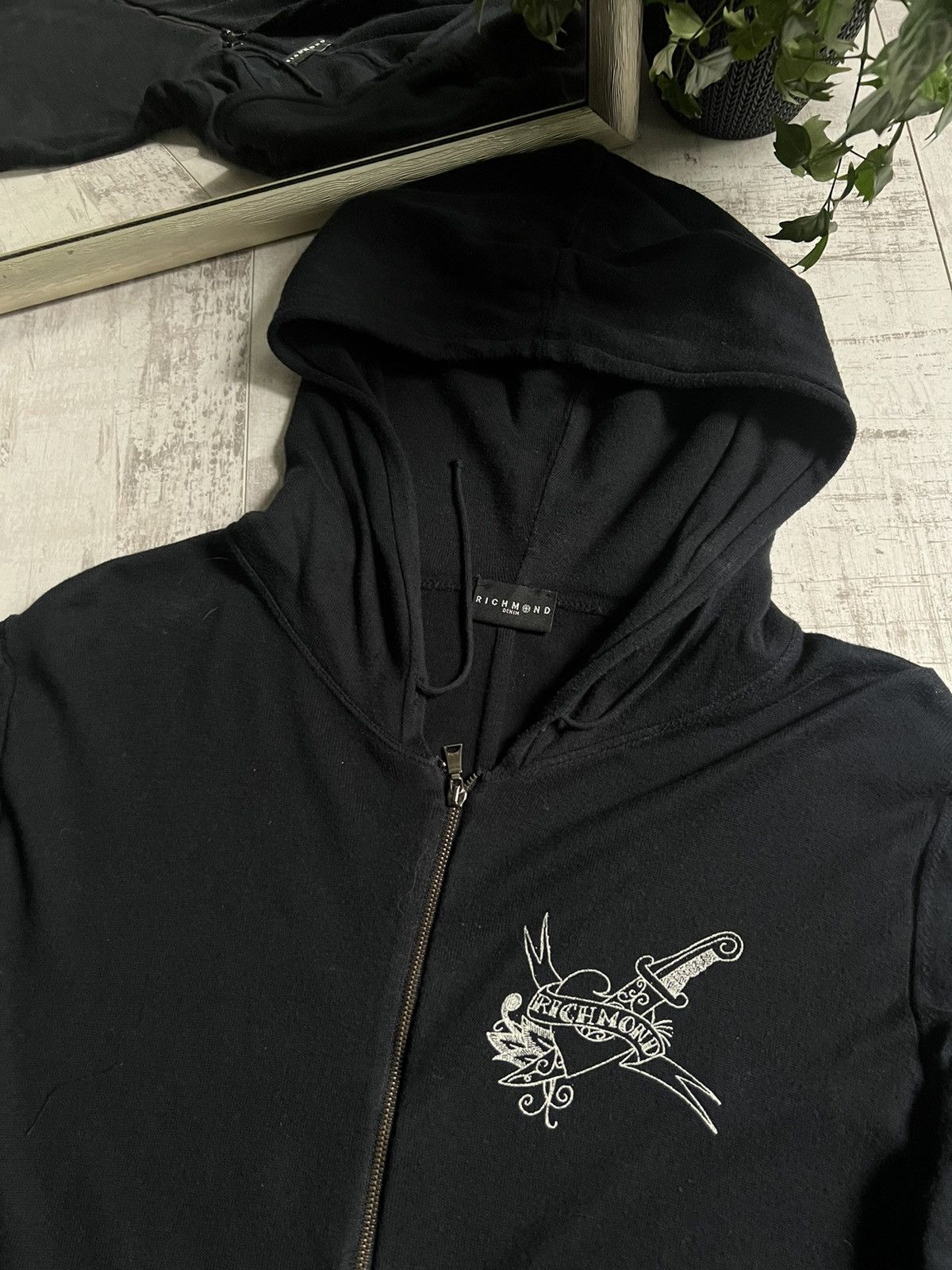 Richmond Denim John Richmond Denim Zipped Up Hoodie Black RARE Size US M / EU 48-50 / 2 - 3 Thumbnail