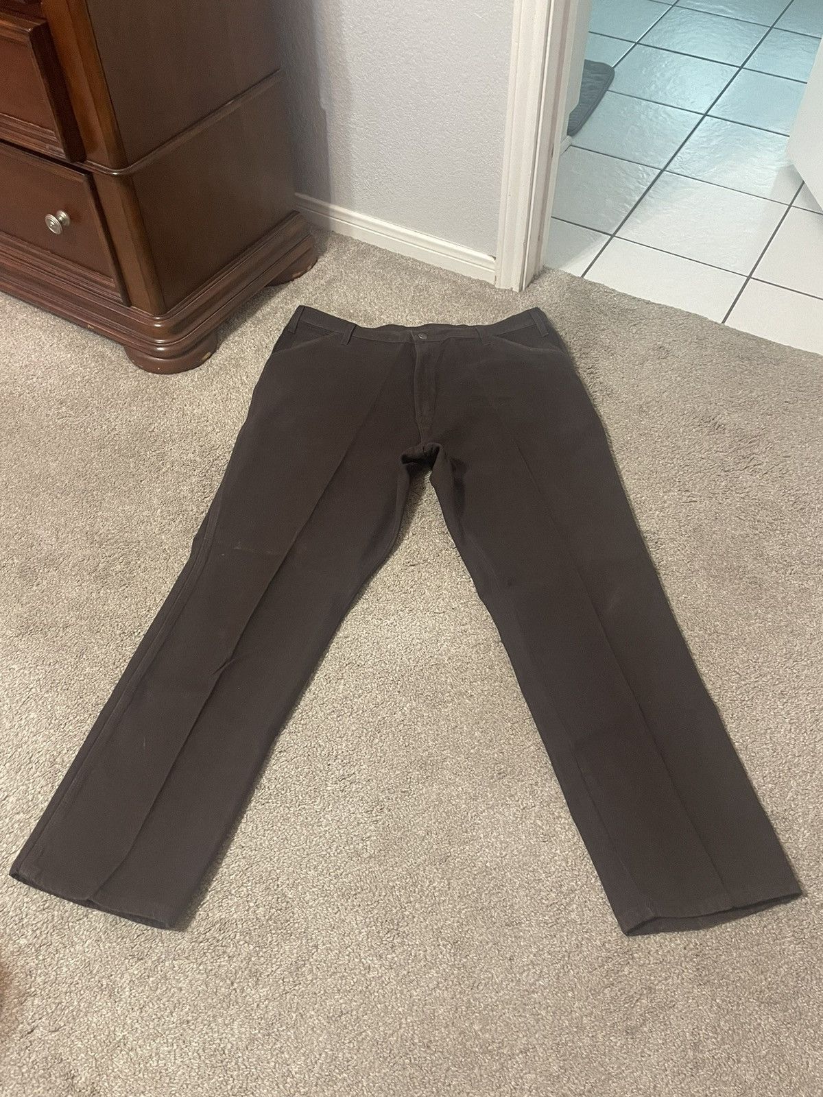 Dickies Dickies Carpenter Canvas Dark Brown Jeans Mens Size 42/30 Size US 42 / EU 58 - 4 Thumbnail