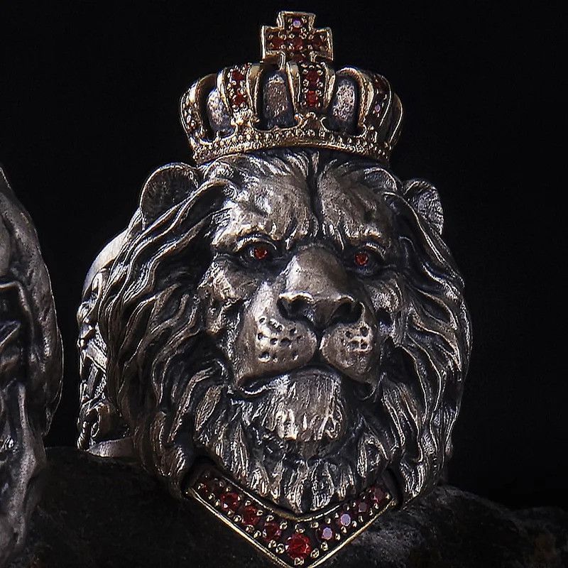 Jewelry × Vintage Retro Crown Lion Ring Size ONE SIZE - 3 Thumbnail