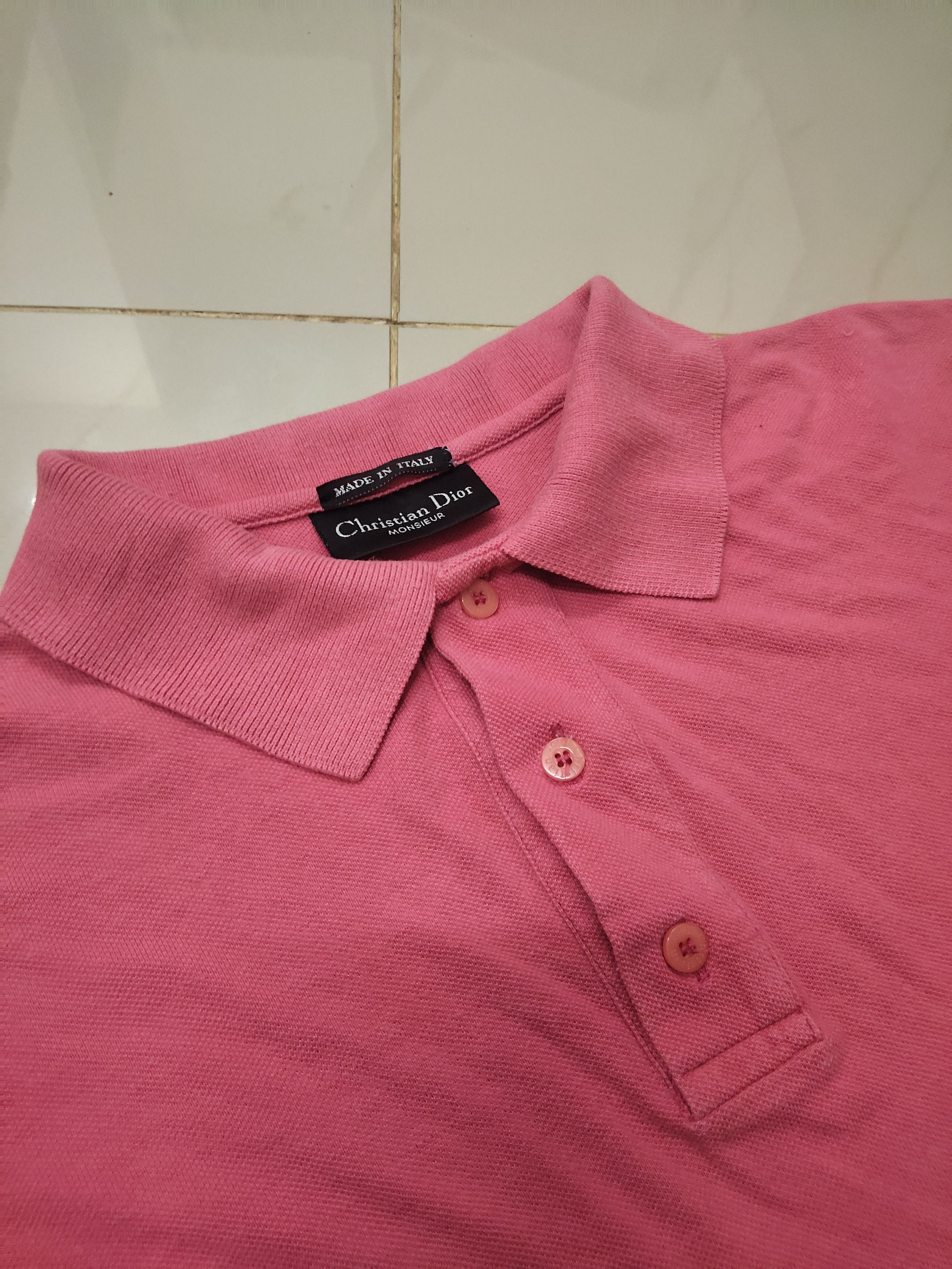 Christian Dior Monsieur Christian Dior Monsieur made in italy Dusty pink polo shirt Size US L / EU 52-54 / 3 - 3 Thumbnail