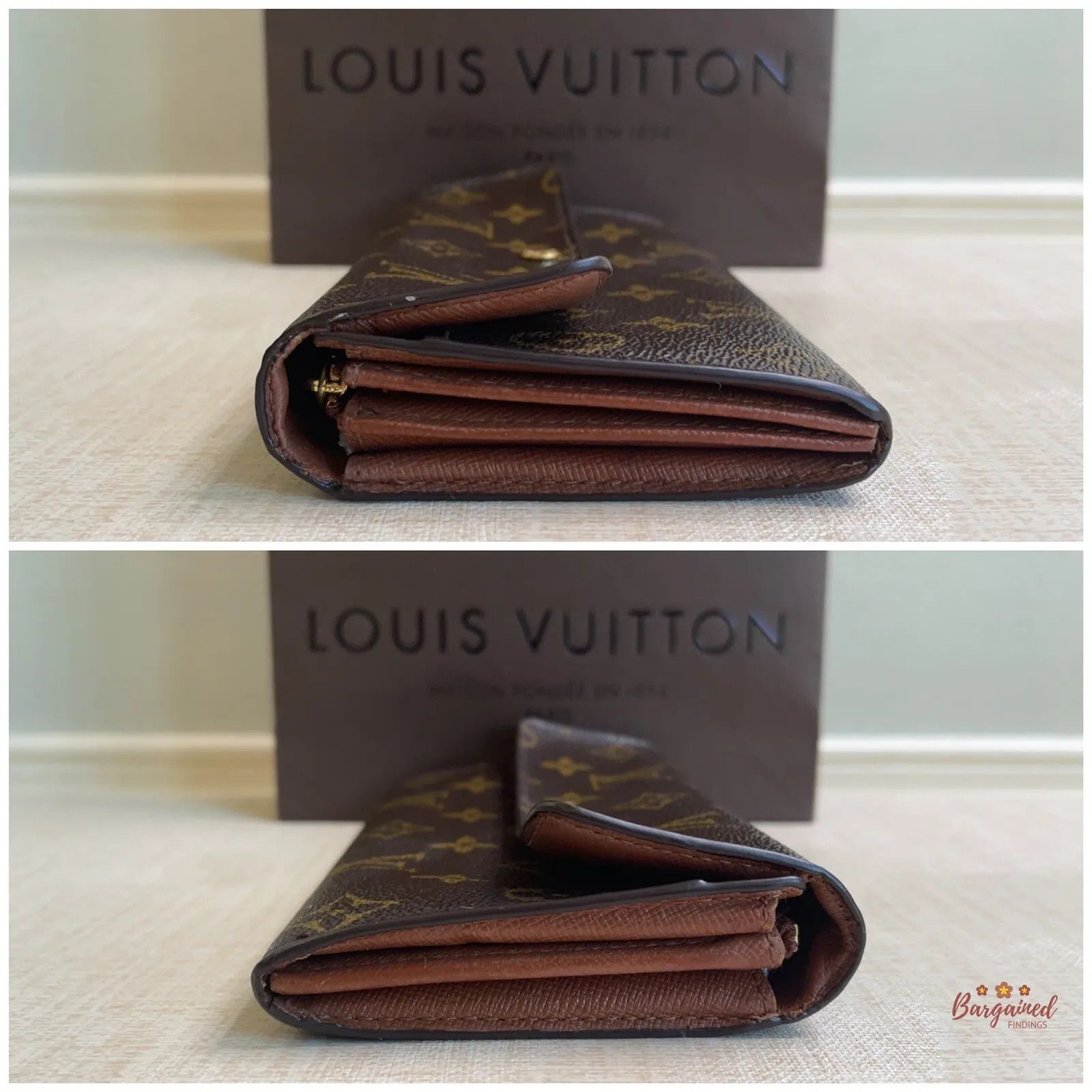 Louis Vuitton LOUIS VUITTON Vintage Brown Monogram Canvas Sarah Wallet Size ONE SIZE - 9 Thumbnail