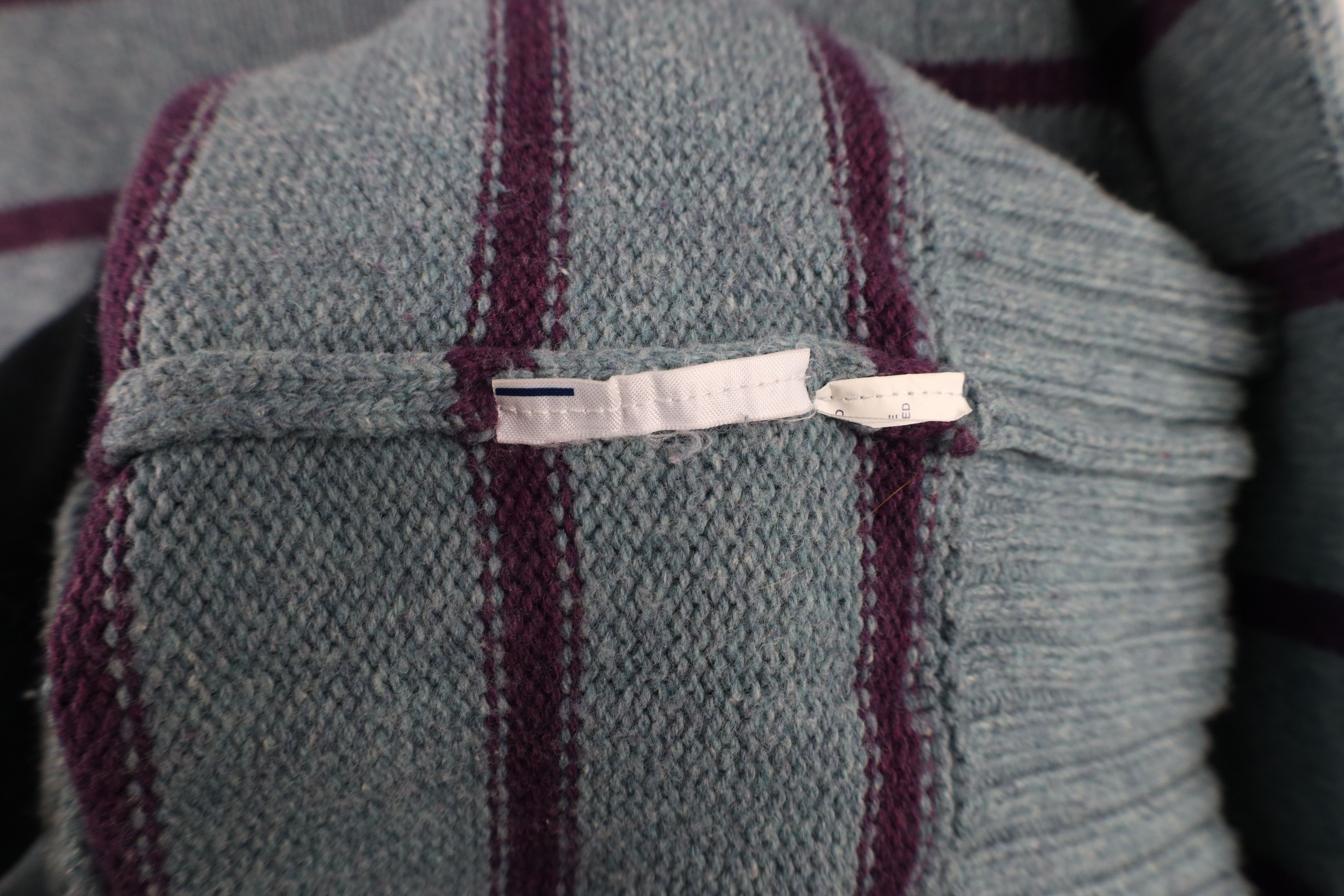 Gap × Vintage Vintage Gap Wool Blend Knit Striped Crewneck Sweater Blue Size US XL / EU 56 / 4 - 5 Thumbnail