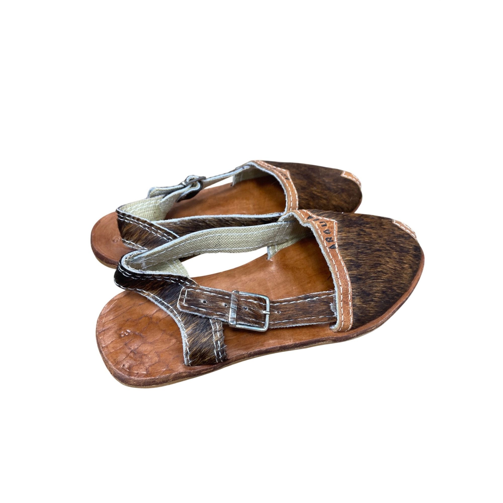 Other Arauca Cowhide hurache wms brown handmade leather sandals Sz Size US 5.5 / IT 35.5 - 4 Thumbnail