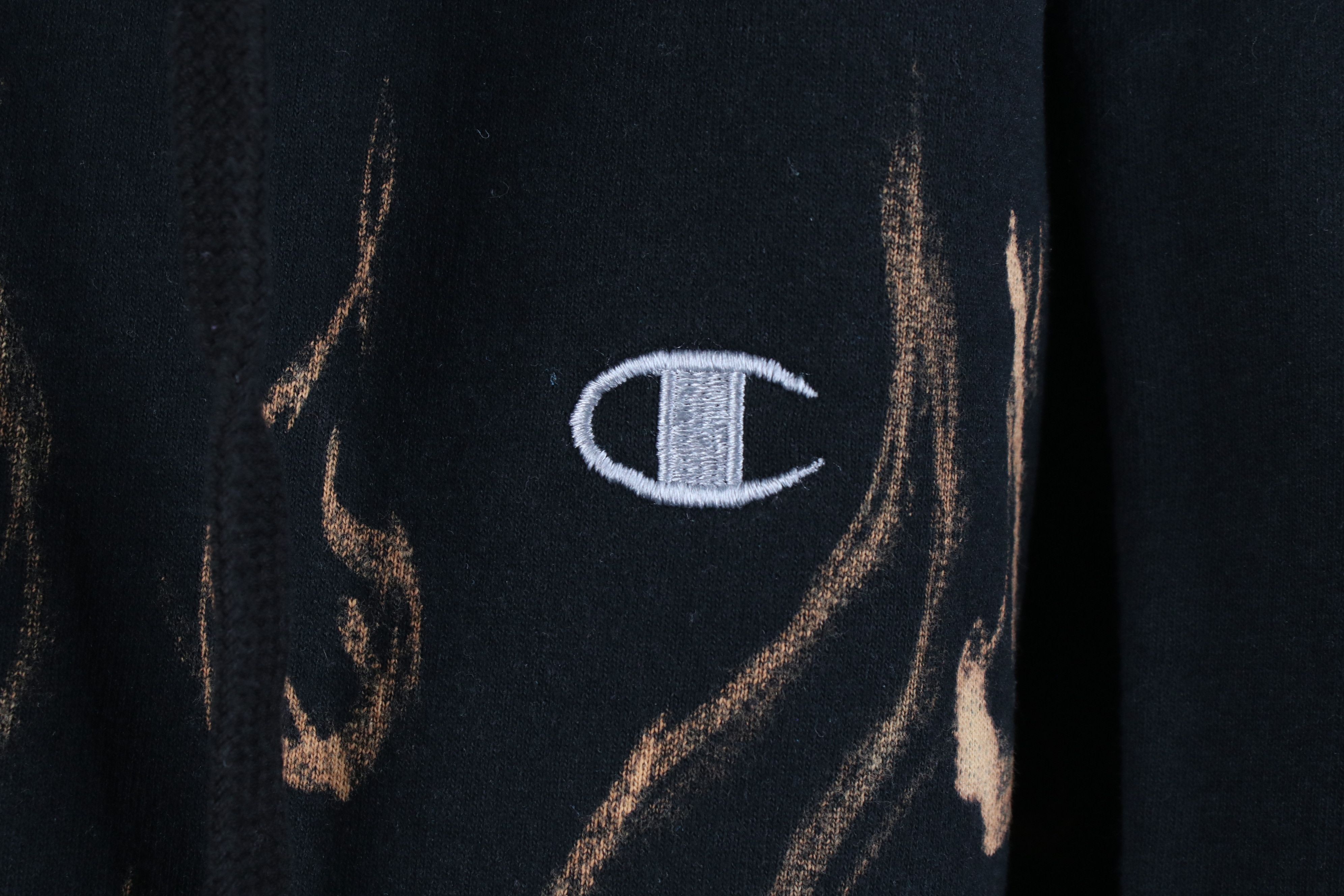 Champion Vintage Champion Acid Wash Fire Flames Hoodie Sweatshirt Size US M / EU 48-50 / 2 - 4 Thumbnail