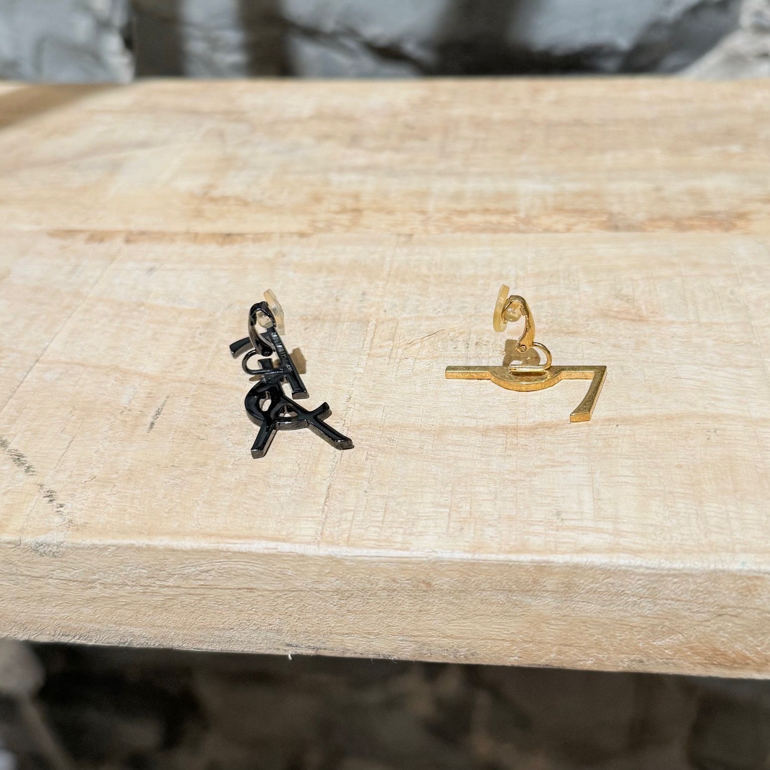 Saint Laurent Paris Saint Laurent Deconstructed Opyum Monogram Clip-on Earrings Size ONE SIZE - 6 Thumbnail