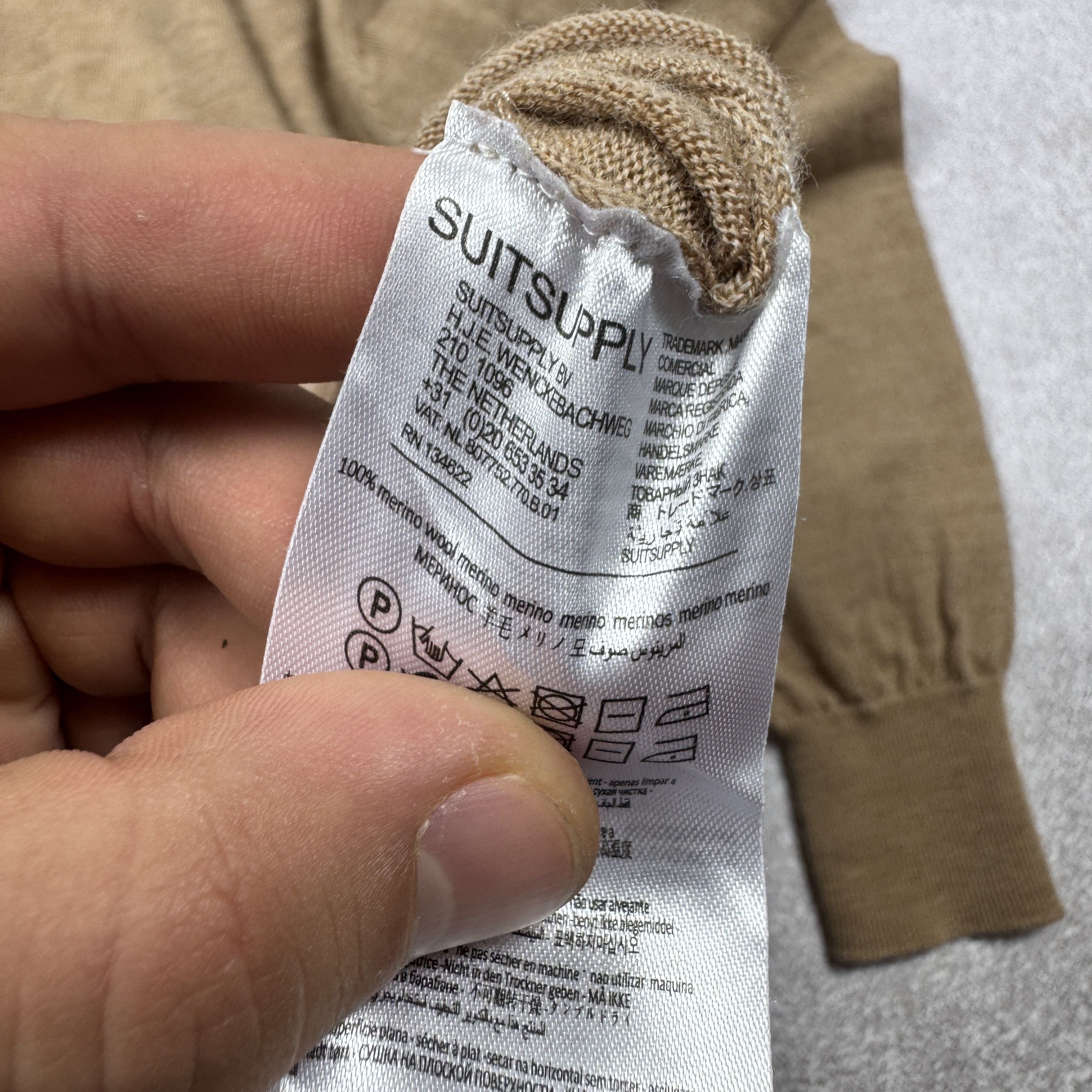 Suitsupply Suitsupply Merino Wool Beige Crewneck Jumper Sweater Size M Size US M / EU 48-50 / 2 - 9 Thumbnail