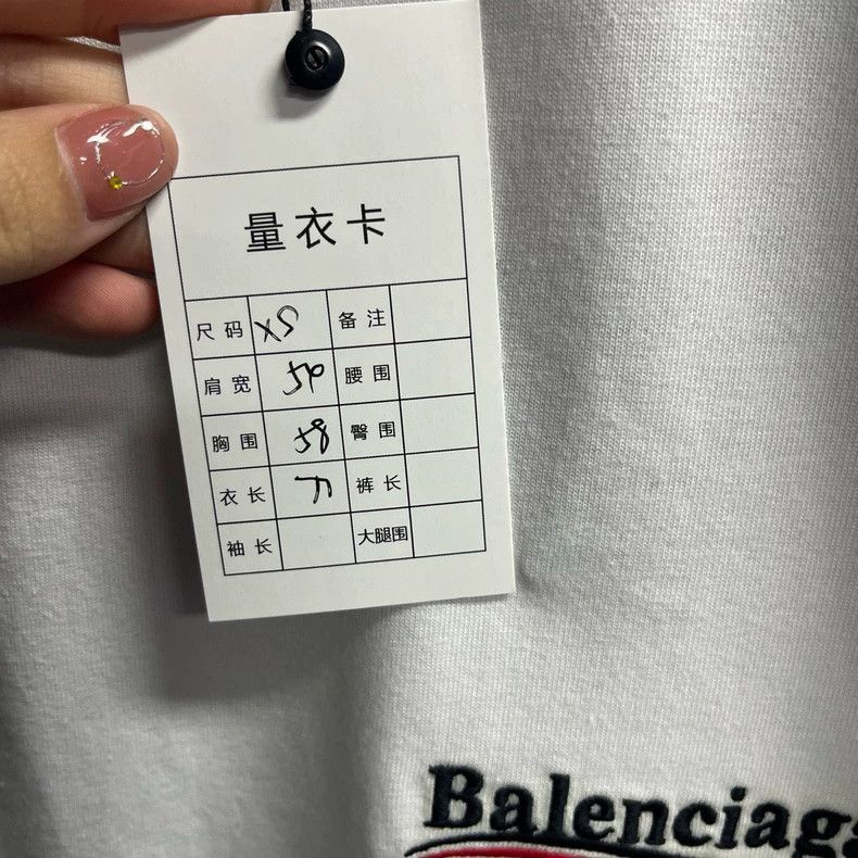 Balenciaga Balenciaga White Coke Embroidered Logo Round Neck Short Sle Size US XS / EU 42 / 0 - 3 Thumbnail