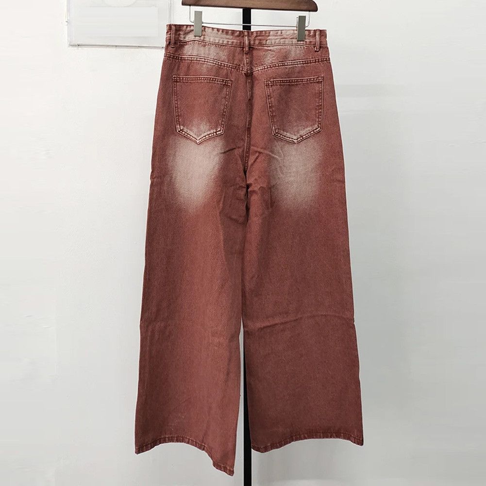 Japanese Brand × Vintage Red Washed Straight Baggy jeans Size US 30 / EU 46 - 7 Thumbnail