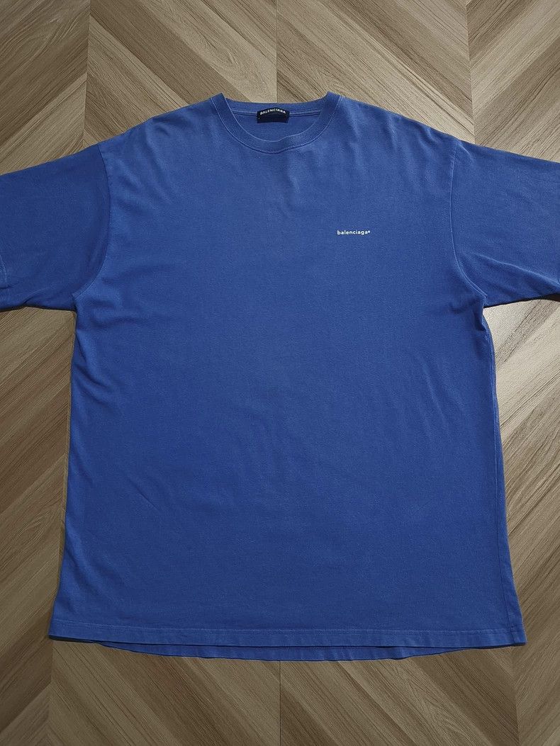 Balenciaga Balenciaga Oversized Blue Short Sleeve T-shirt-yf Size US L / EU 52-54 / 3 - 1 Thumbnail