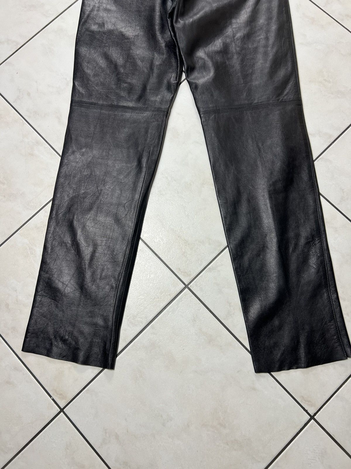 Genuine Leather Vintage genuine leather black opium casual pants trousers Size US 36 / EU 52 - 14 Thumbnail