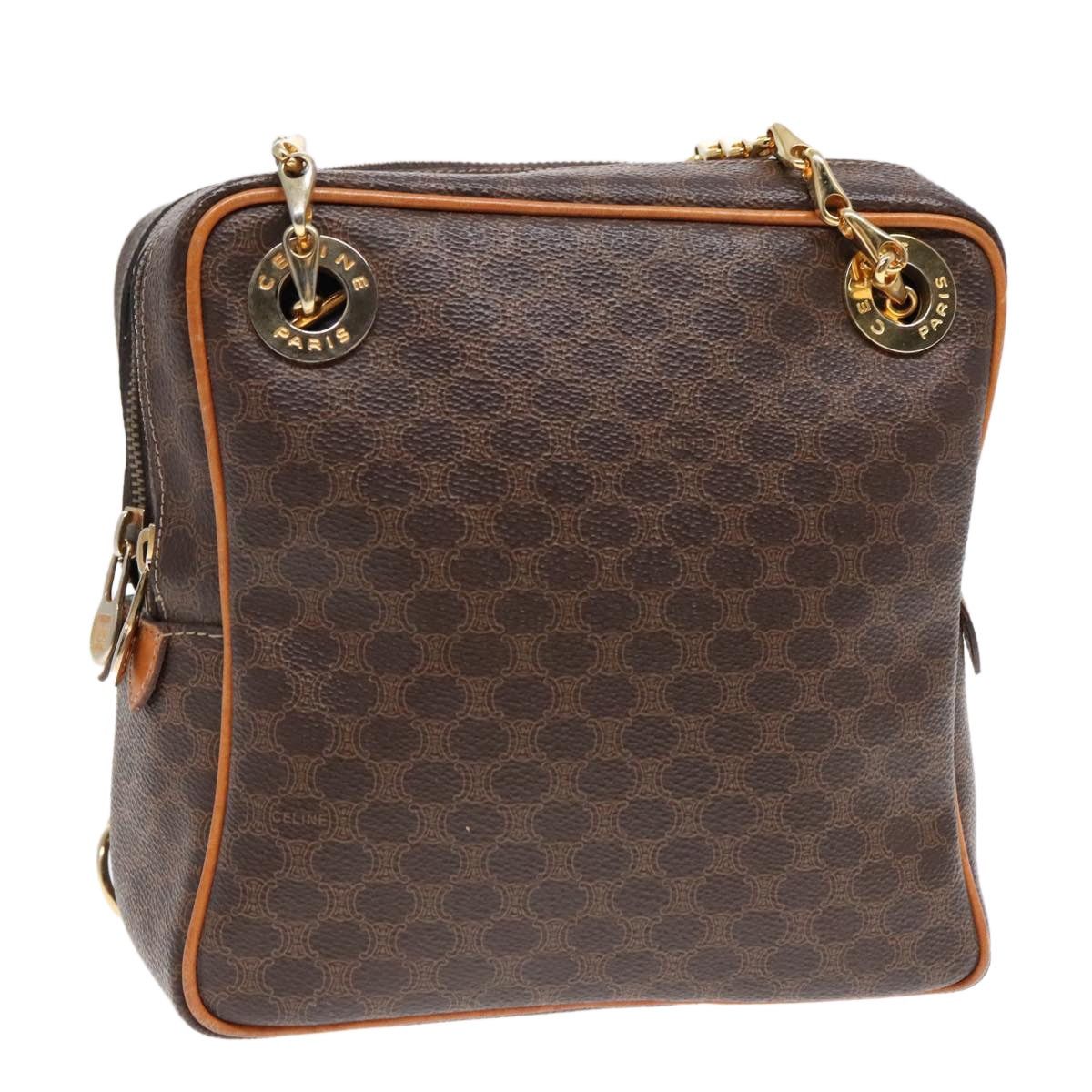Celine CELINE Macadam Canvas Shoulder Bag Pvc Leather Brown Gold Size ONE SIZE - 1 Thumbnail