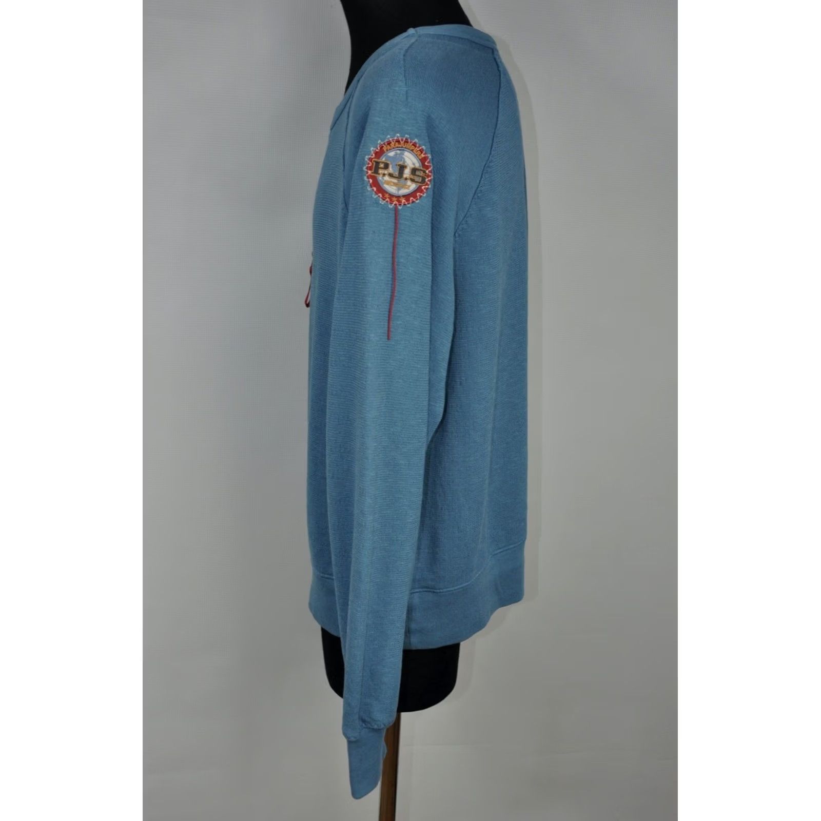 Parajumpers Parajumpers Sweatshirt Men L Blue Cotton Logo Pullover Modern Fit Size L Size US L / EU 52-54 / 3 - 3 Thumbnail