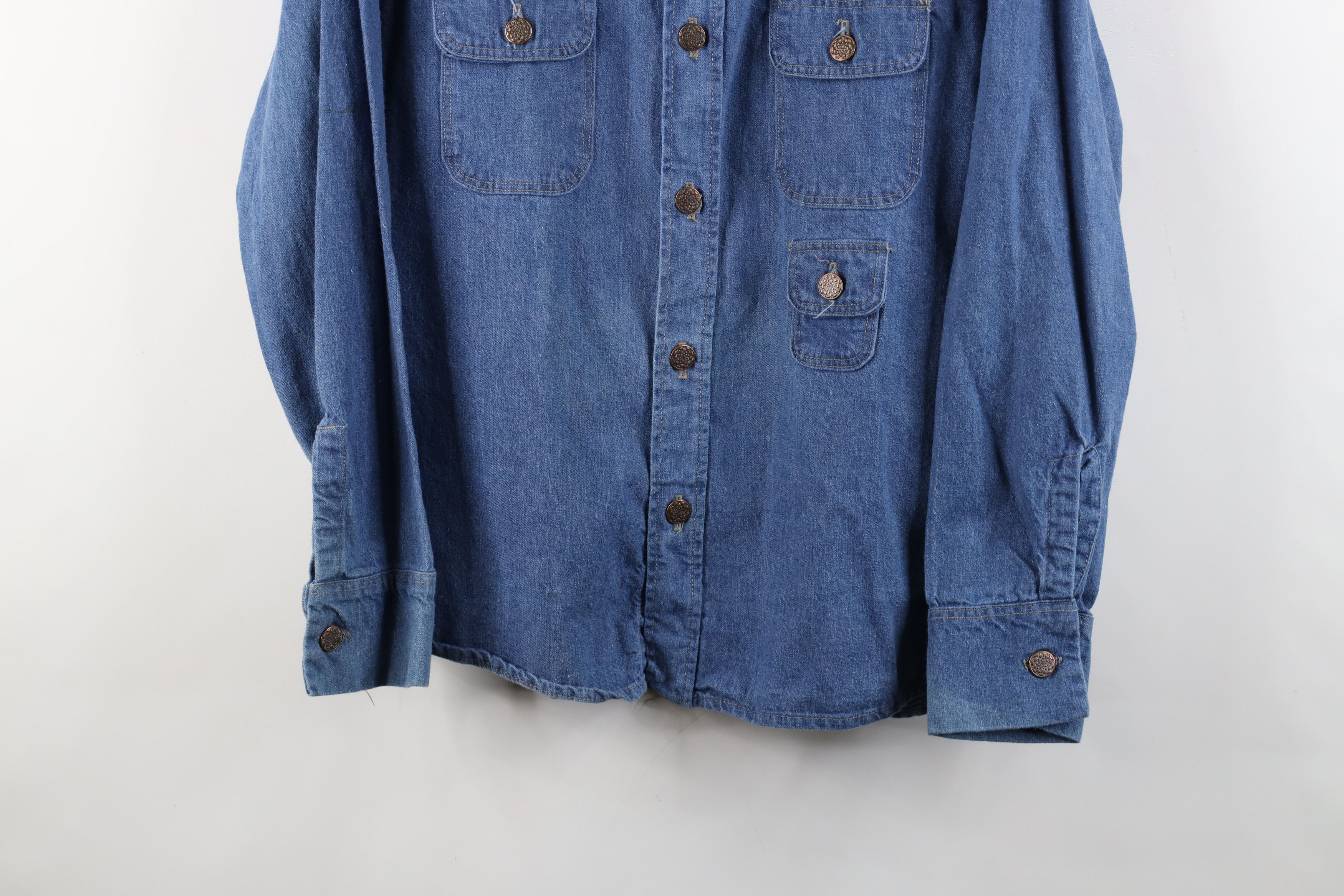 Gap × Vintage Vintage 70s The Gap Safari Bush Military Denim Button Shirt Size US M / EU 48-50 / 2 - 3 Thumbnail