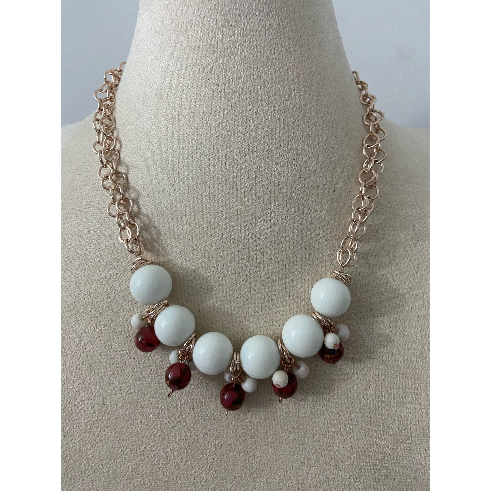 Other white bead necklace rose gold tone Size ONE SIZE - 1 Thumbnail