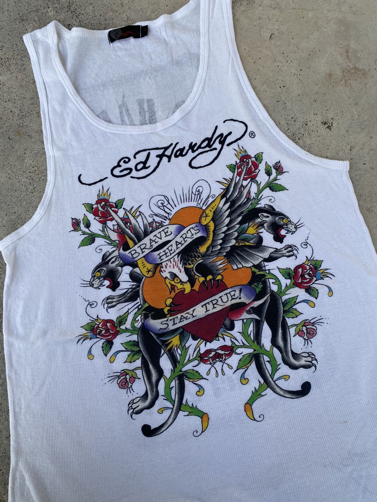 Ed Hardy Vintage Y2K Ed Hardy “Brave Hearts Stay True” Skull Tees Size US M / EU 48-50 / 2 - 2 Thumbnail