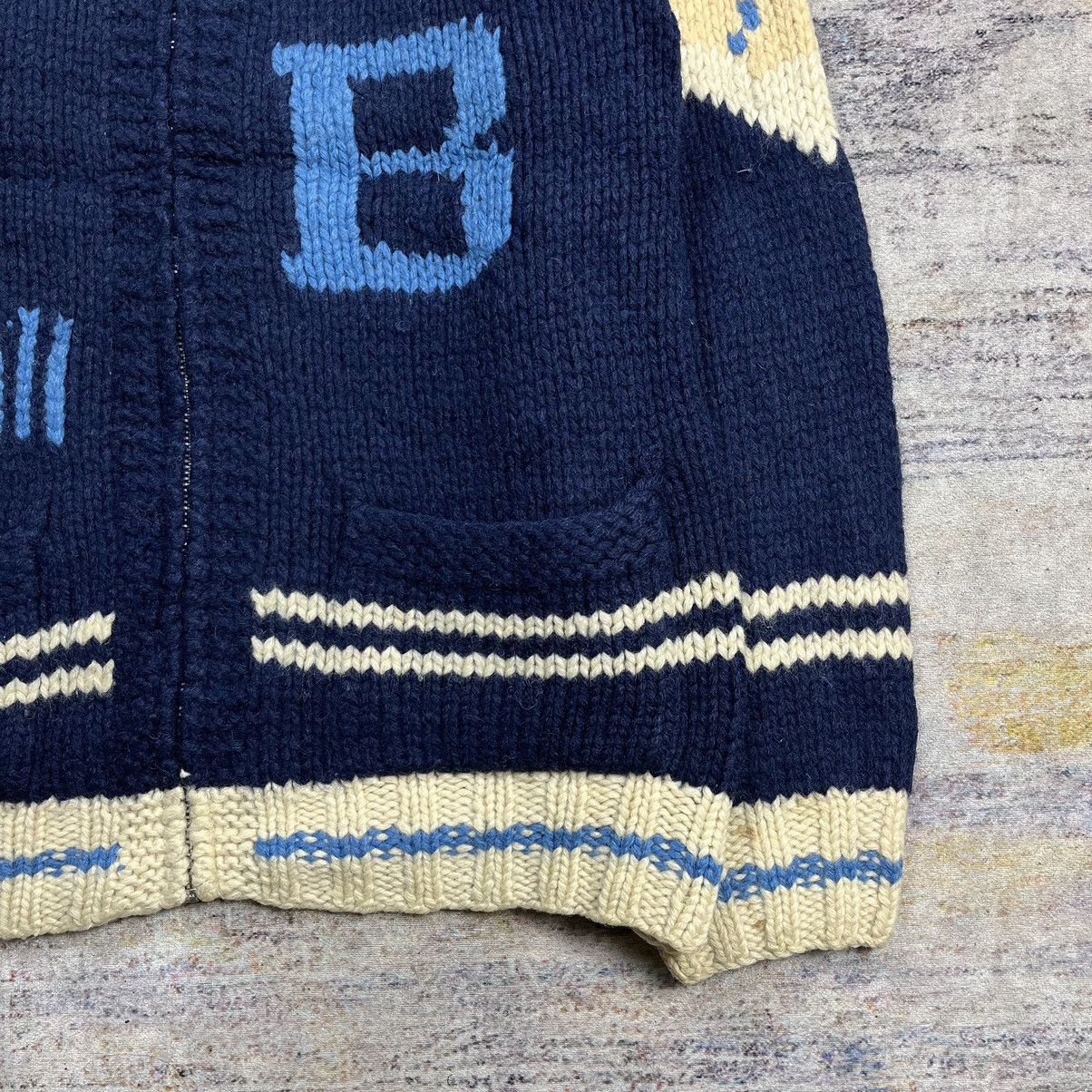 Japanese Brand × Vintage Vintage 90s Sweet-Orr shawl collar cowichan knit sweater Size US M / EU 48-50 / 2 - 5 Thumbnail