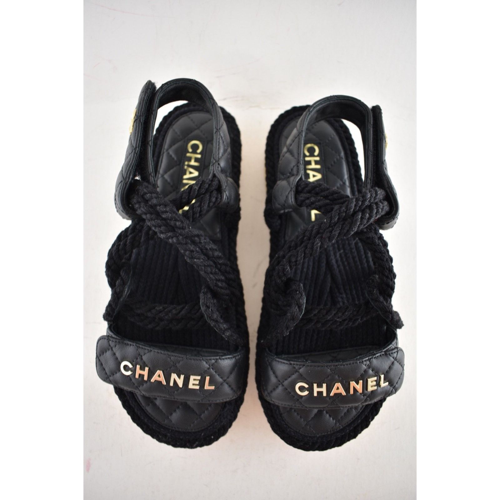 Chanel Chanel REV Black Gold Cord Rope CC Quilted Mule Ankle Size US 6 / IT 36 - 10 Thumbnail