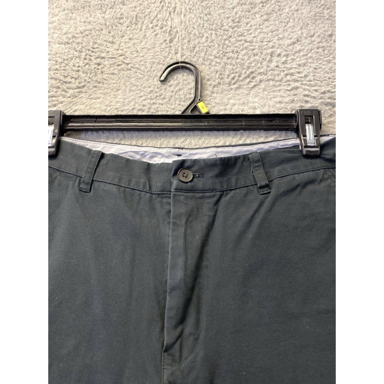 Bonobos Bonobos Slim Chino Pants Mens 36x28 Black Five Pocket Stretch Cotton Spandex Flat Front Straight Leg Casual Travel Button Zip Logo Size US 36 / EU 52 - 2 Thumbnail
