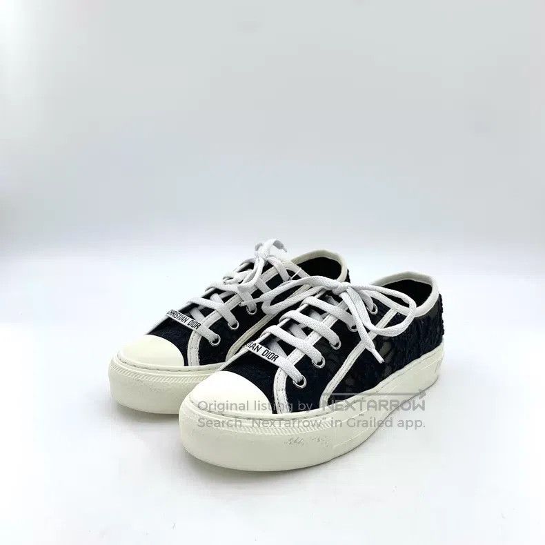 Dior Dior Black floral embroidery lace-up casual flat board sho Size US 5 / IT 35 - 1 Thumbnail