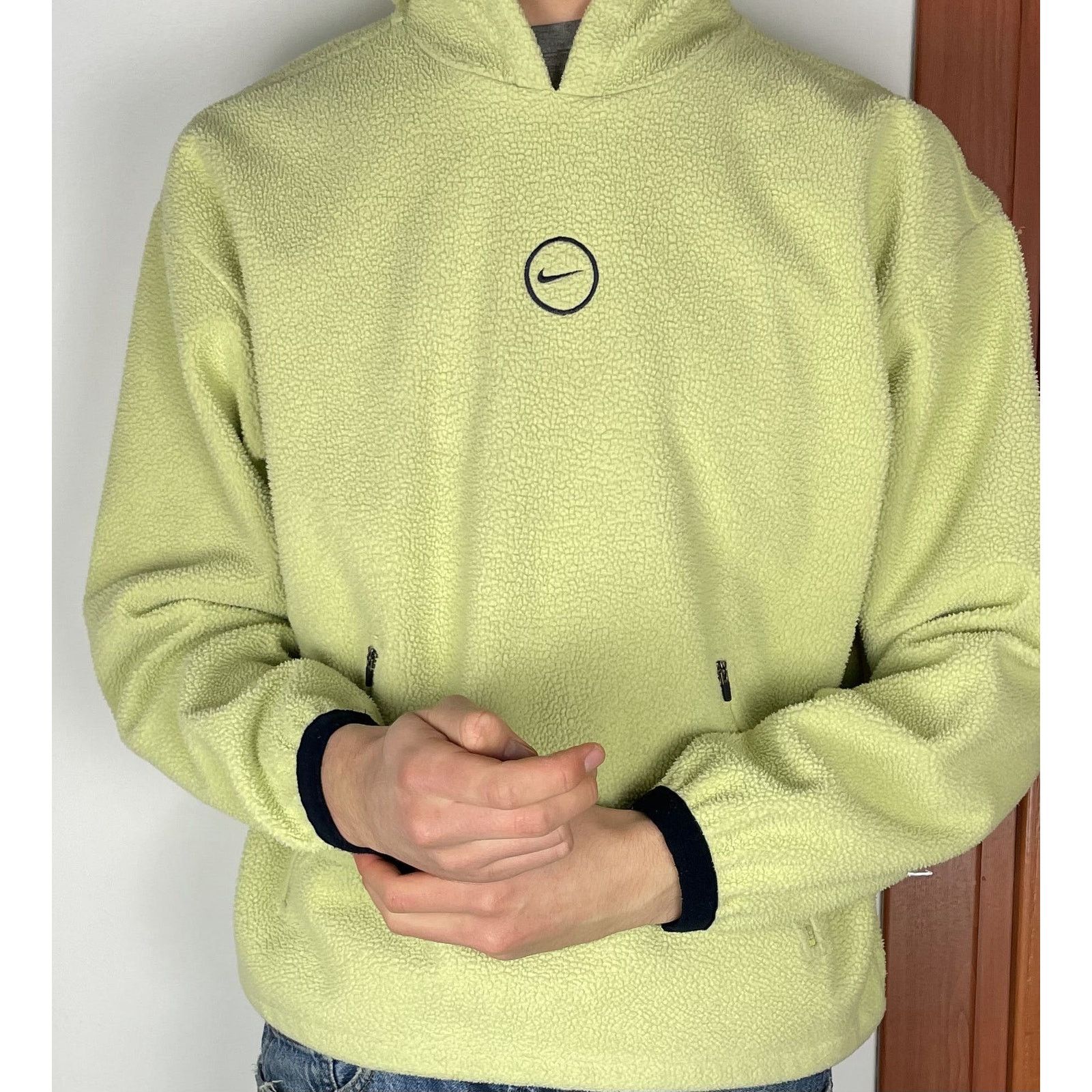 Nike × Vintage Nike Womens Green Long Sleeve Fleece Pullover Hoodie S (4-6) Size S / US 4 / IT 40 - 2 Thumbnail