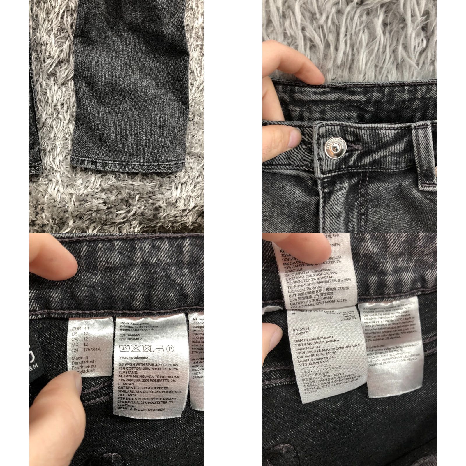 H&M H&M Jeans Flared Bell Bottom Size 12 Womens Dark Wash Gray Cotton Denim 5-Pocket Modern Classic Pattern VINTAGE No Size 34" / US 12 / IT 48 - 8 Thumbnail