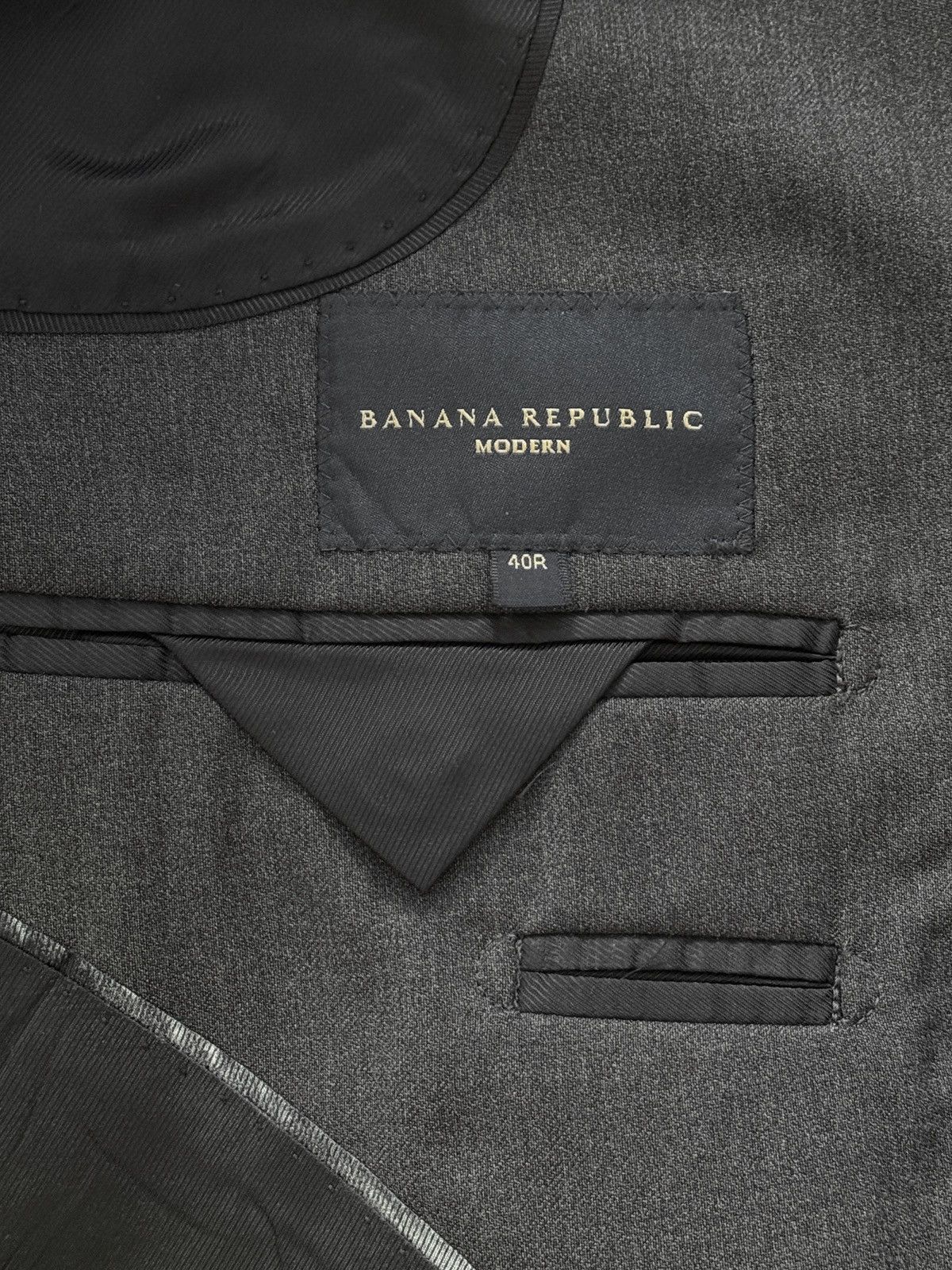 Banana Republic Banana Republic Wool Blazer 40R Dark Gray Size 40R - 4 Thumbnail